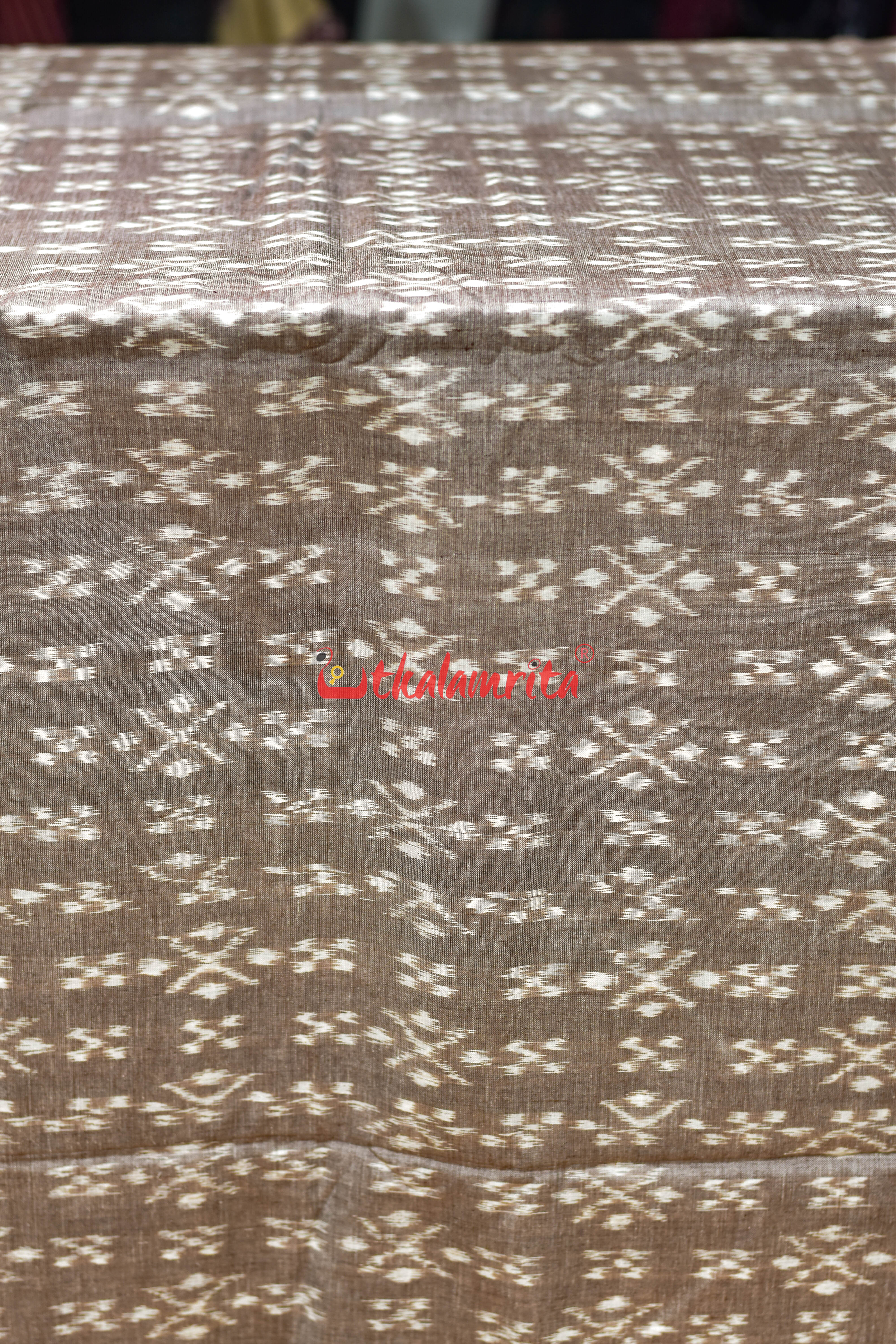 Vintage Beige Thikiri Pasapali Single Ikat Cotton (Fabric)