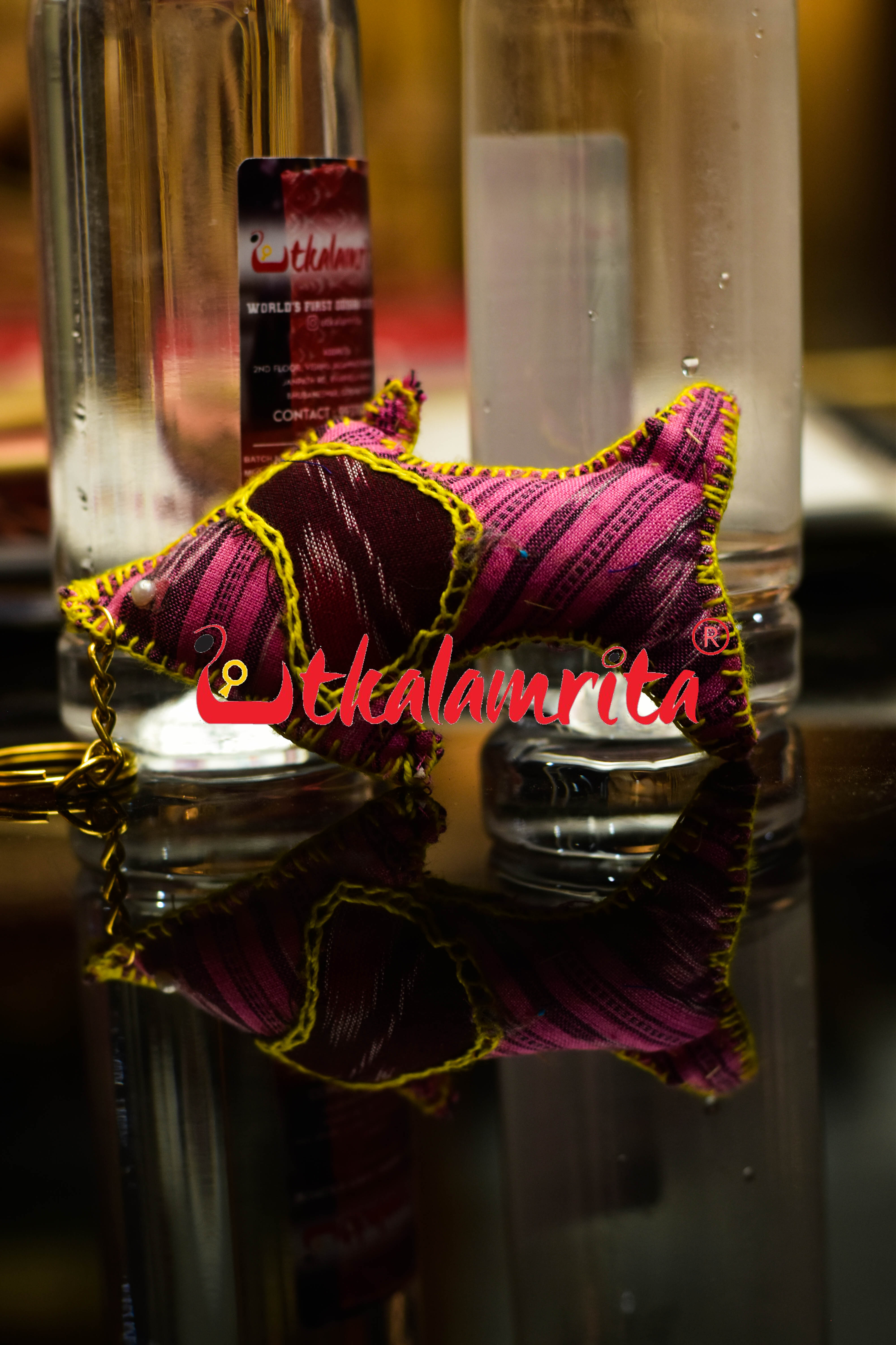 Fish Ikat keyring