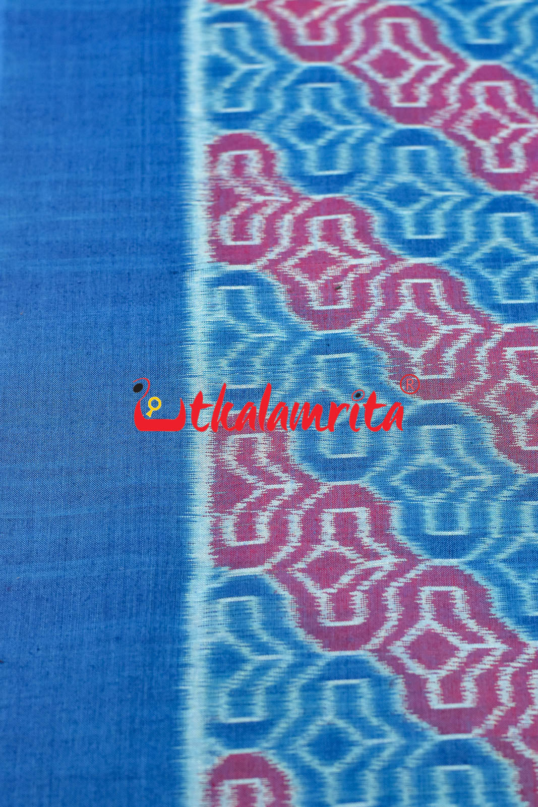 4D Blue Maroon Sambalpuri Cotton (Fabric)