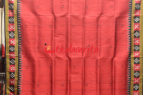 Maroon Buti Pasapali Khandua Silk Saree