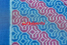 4D Blue Maroon Sambalpuri Cotton (Fabric)