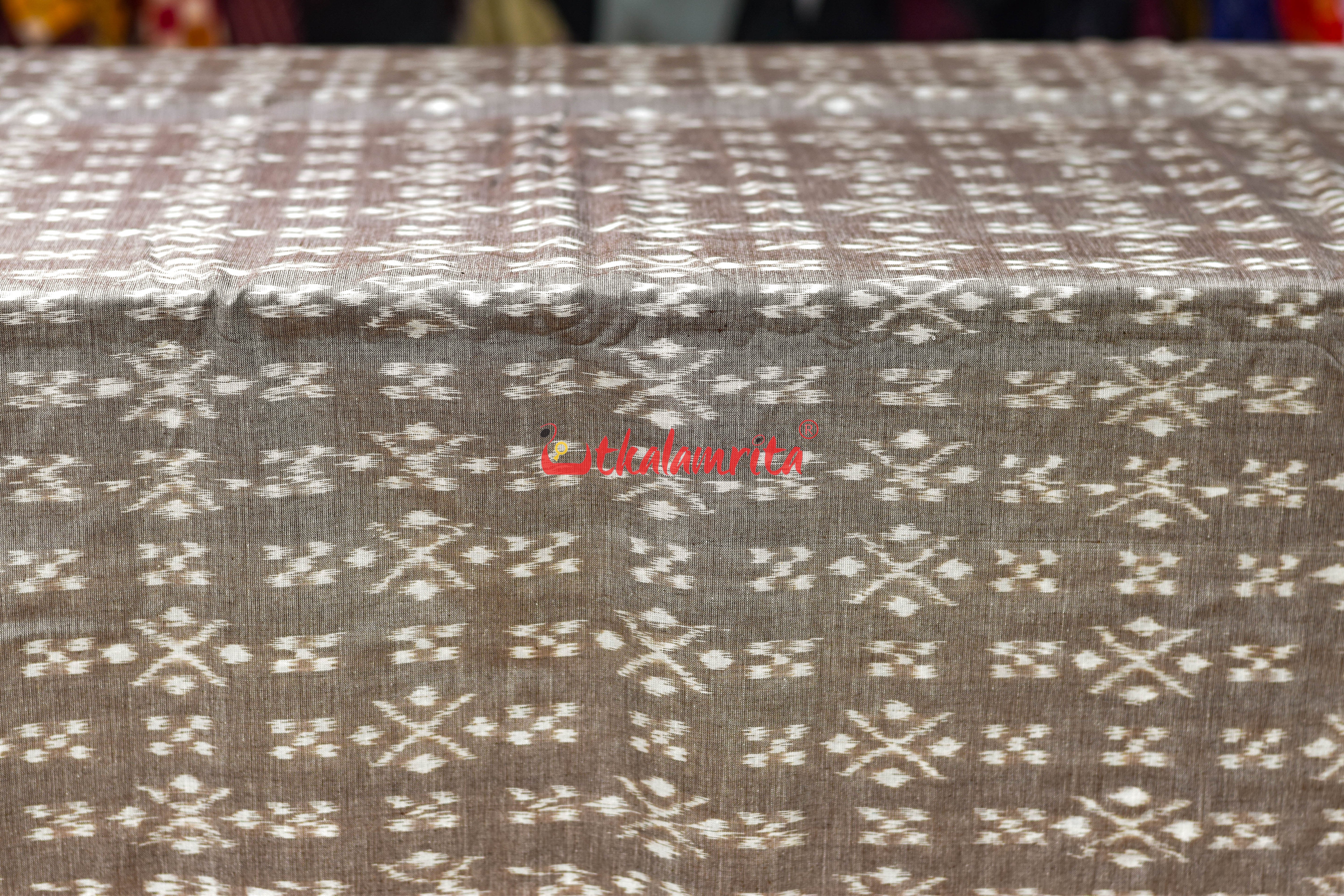 Vintage Beige Thikiri Pasapali Single Ikat Cotton (Fabric)