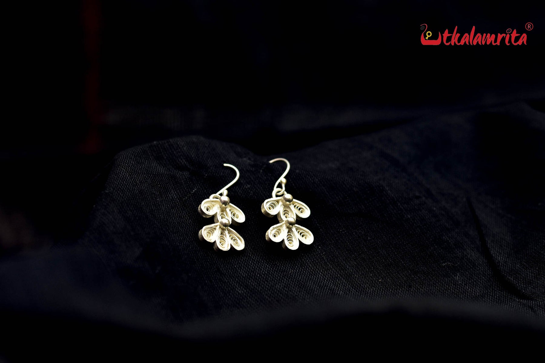 2 Layer Silver Flower Drops