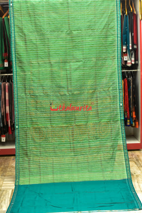 Green Eri Mulberry Flower Anchal Khandua Silk Saree