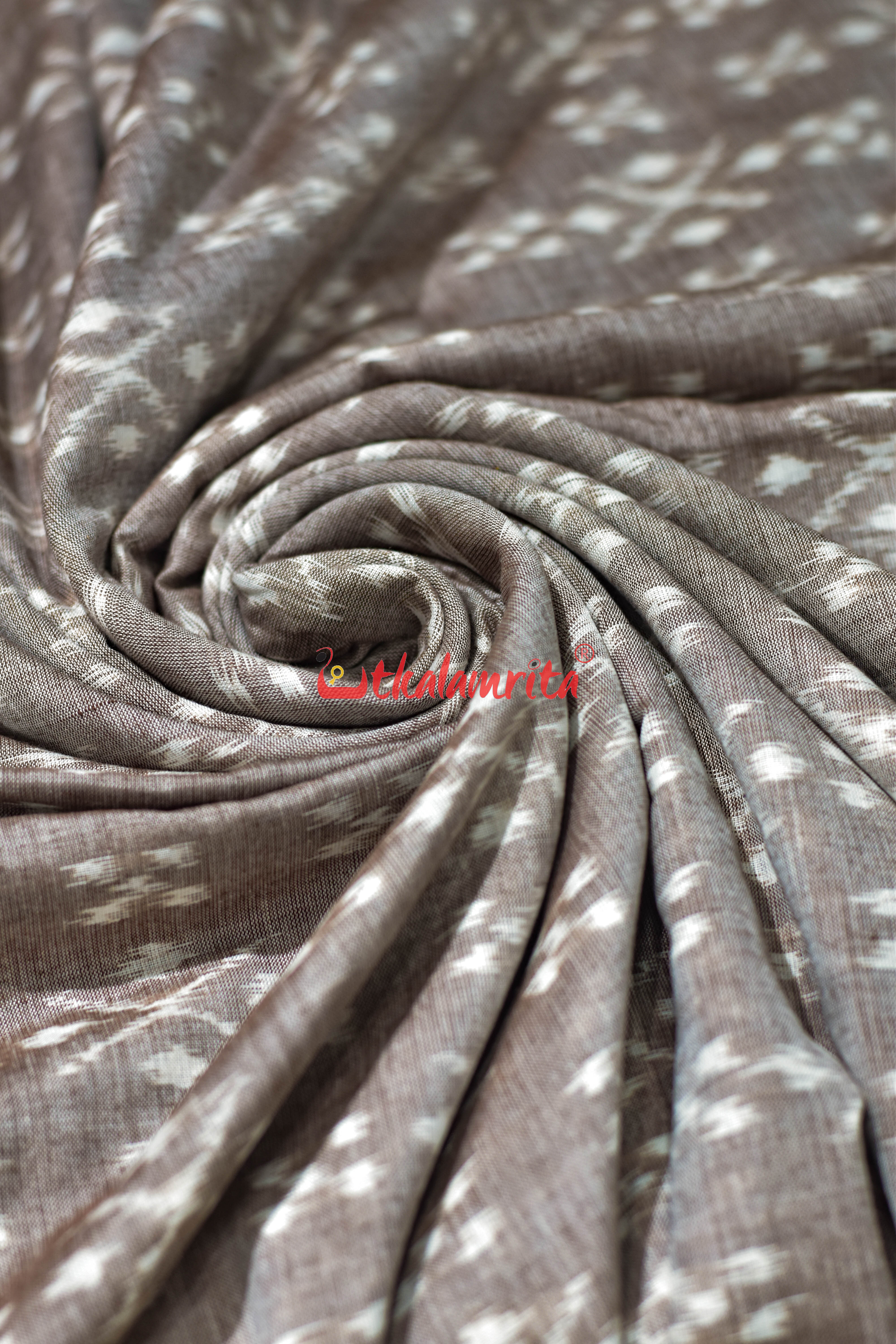 Vintage Beige Thikiri Pasapali Single Ikat Cotton (Fabric)