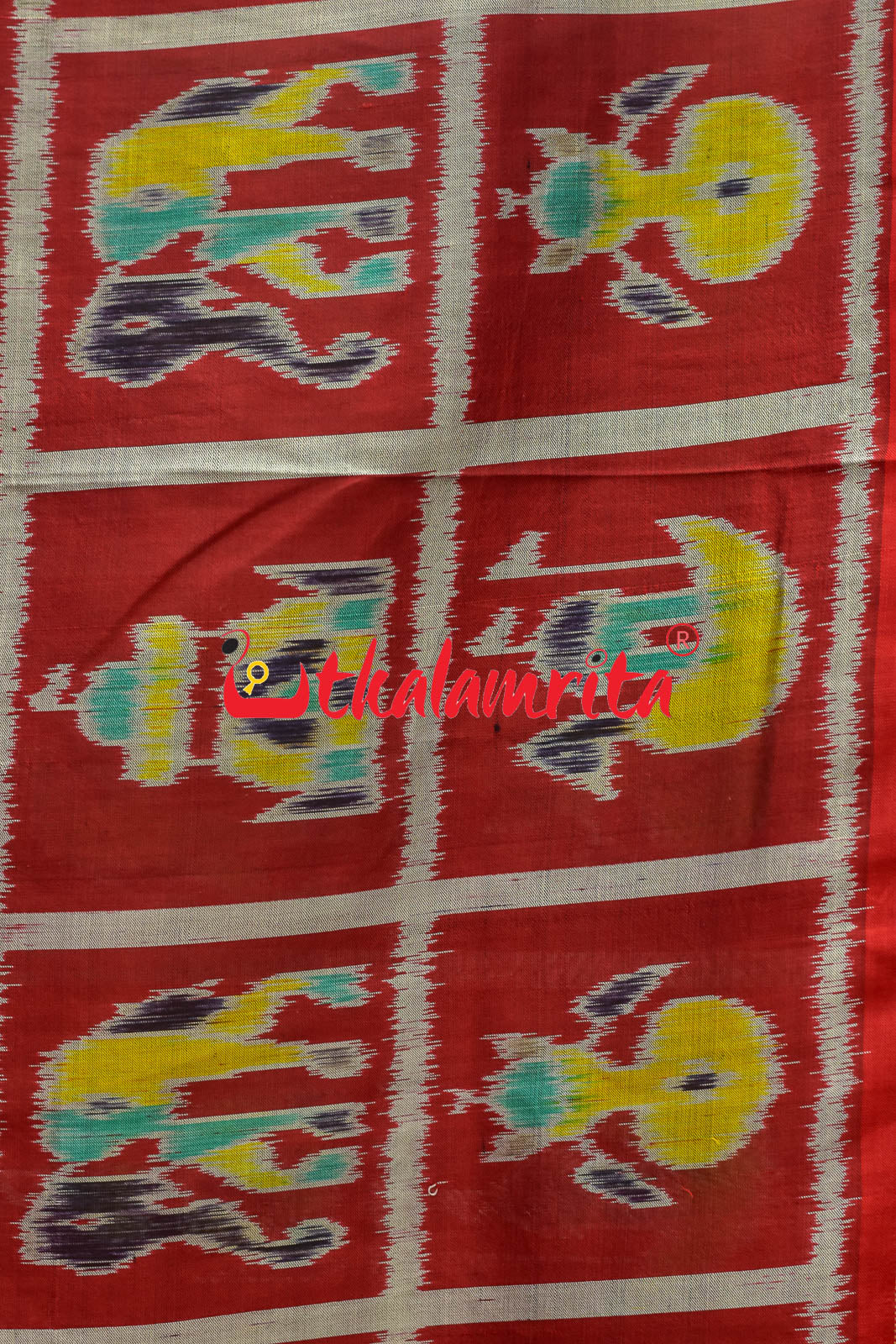 Half Nabarangi Animal Border Khandua Silk Saree