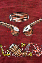 Musical Instruments Pattachitra (Blouse Piece)