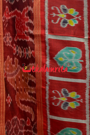 Half Nabarangi Animal Border Khandua Silk Saree