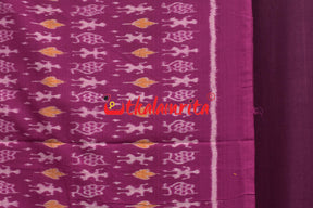 Magenta Yellow Standing Tribal Sambalpuri Dress Set