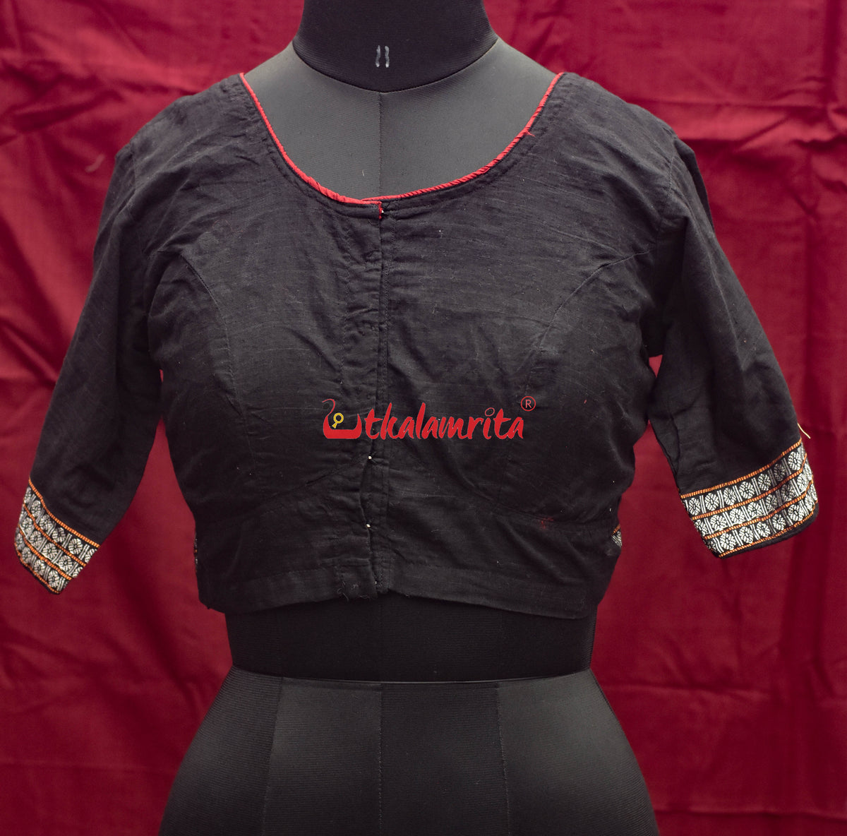 Black with Rudraksh Border(Blouse)