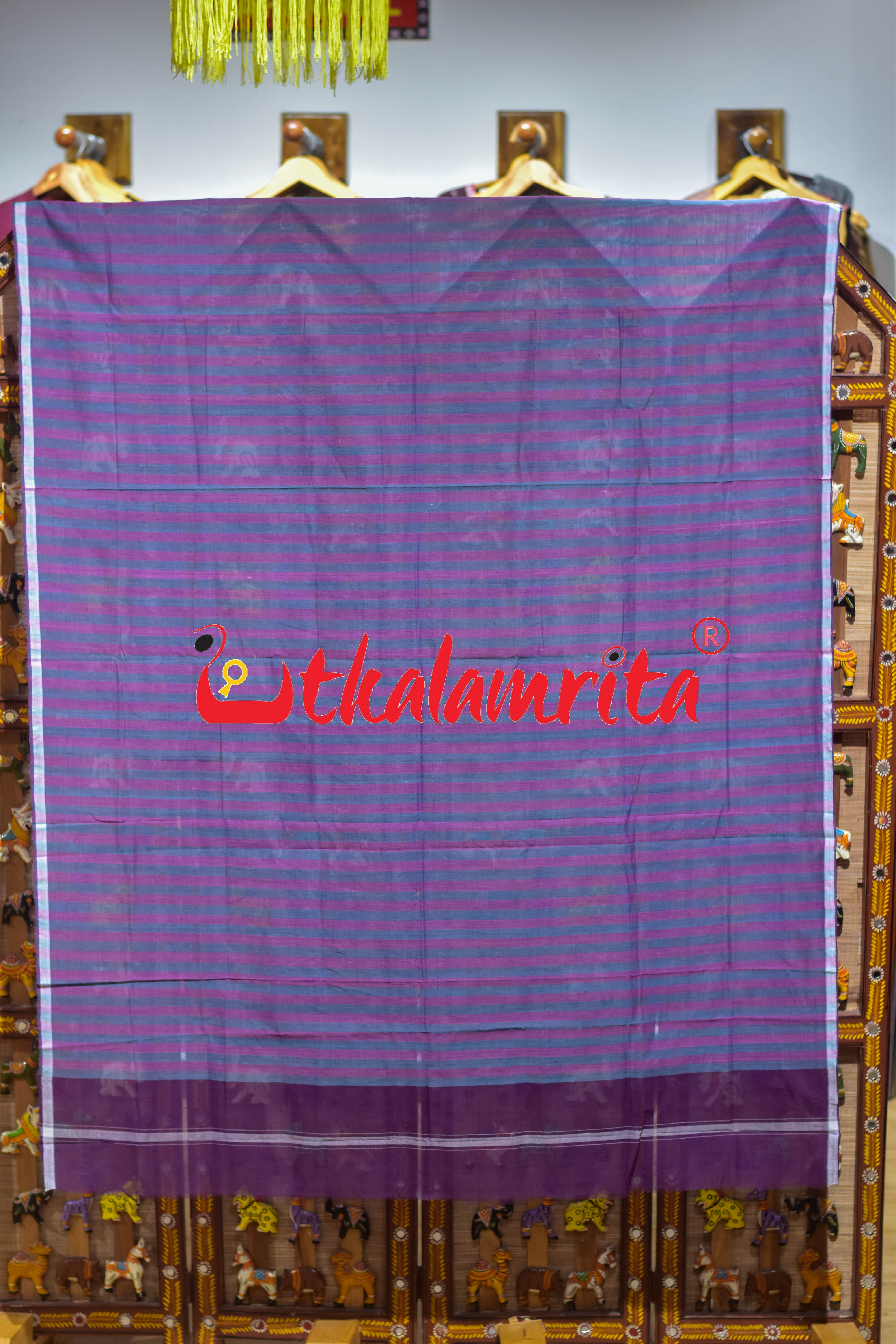 Light Teal Pink Pittala Single Cotton (Lungi)