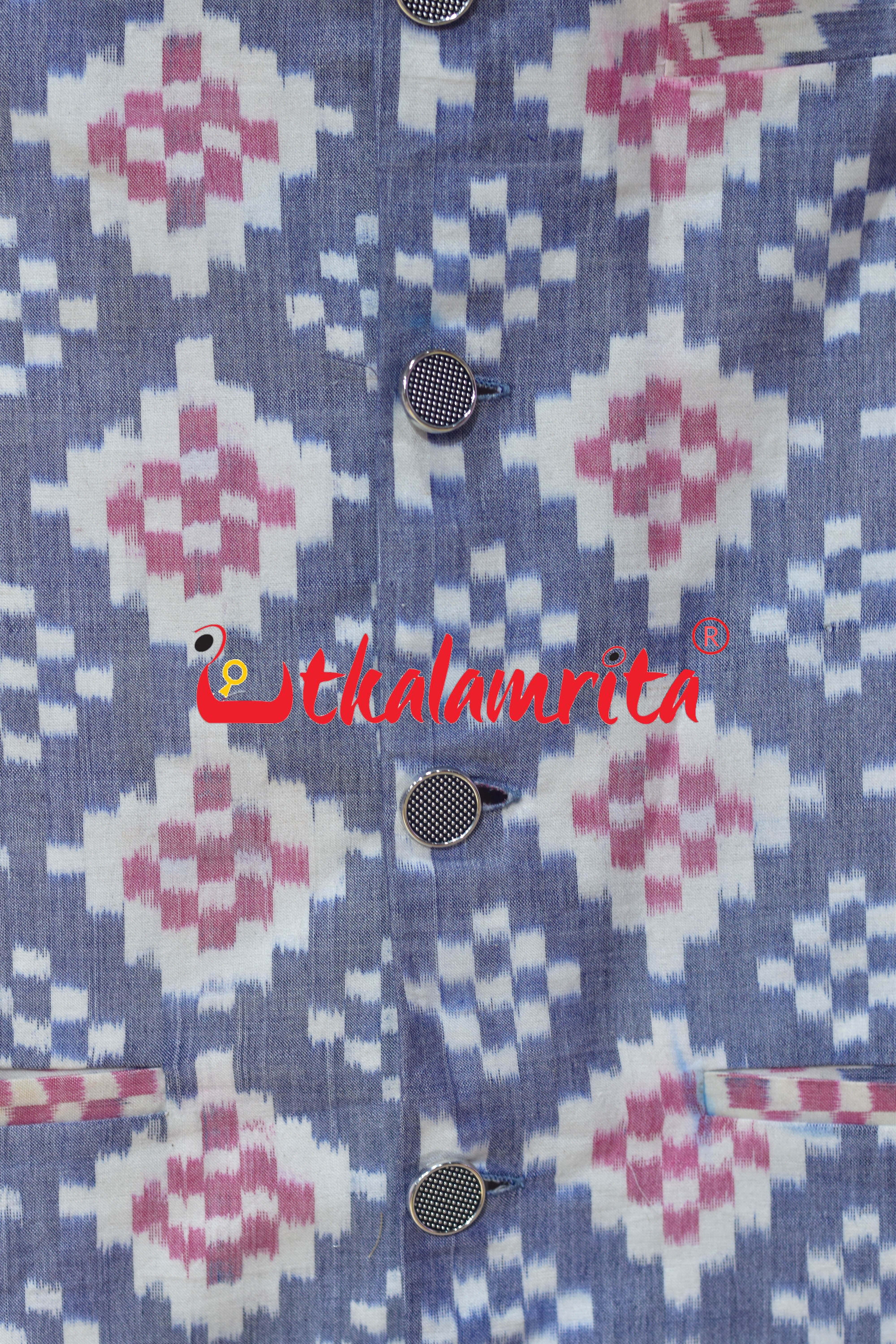 White Blue Plain Pasapali (Modi Jacket)