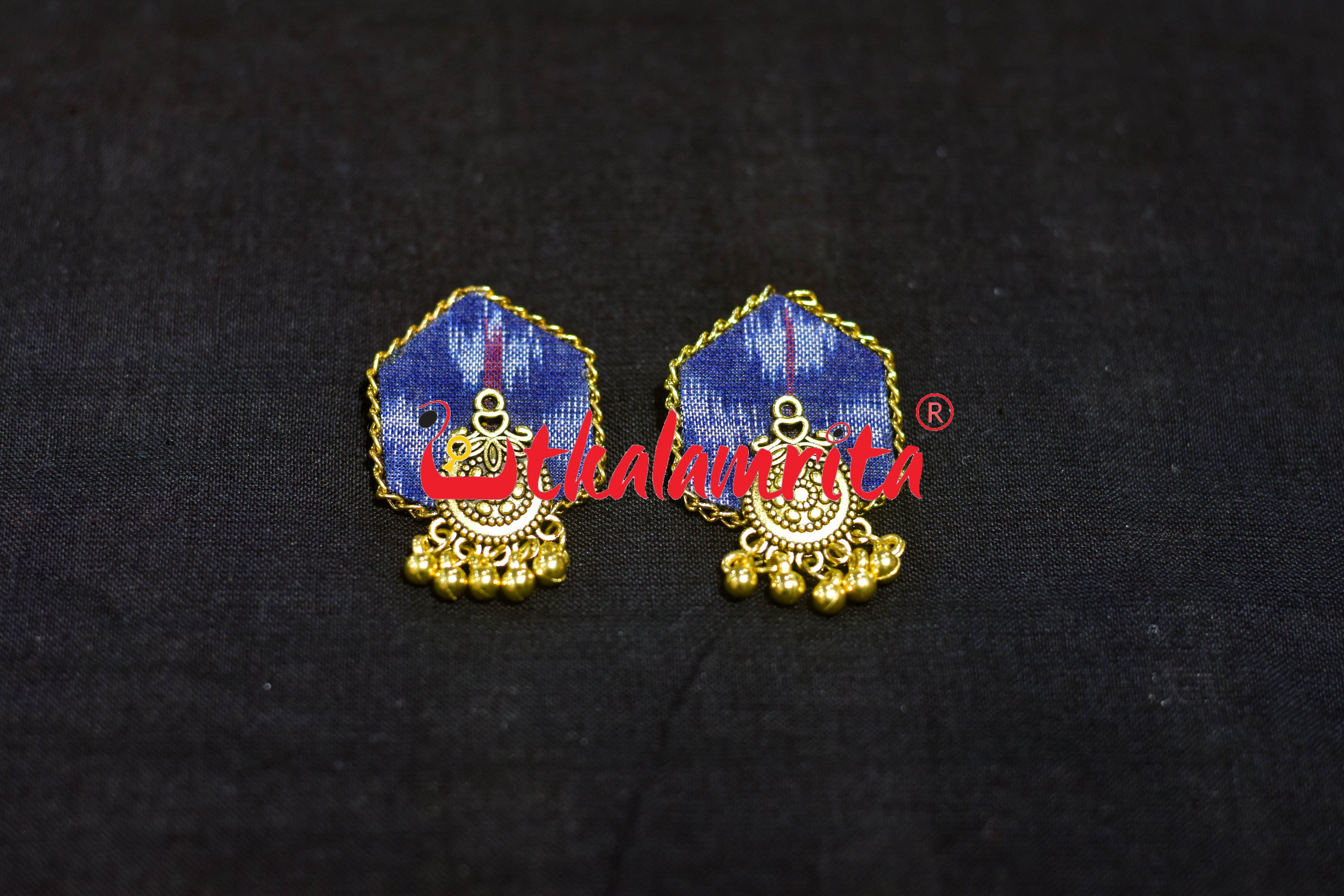 Blue Tree Single Jhumka Golden Necklace Set