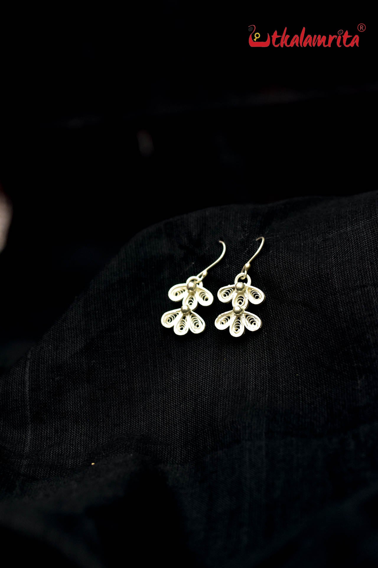 2 Layer Silver Flower Drops (Danglers)