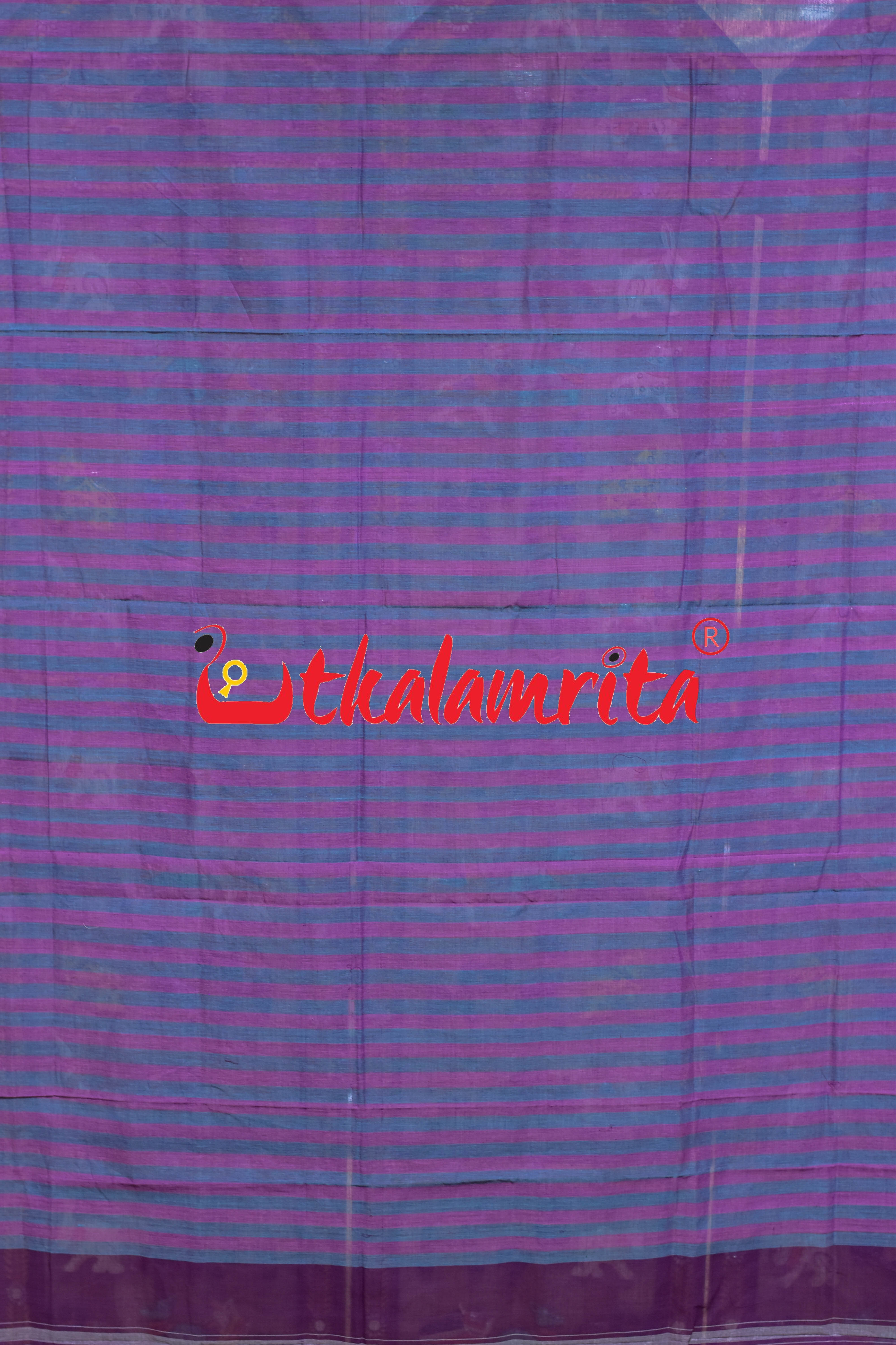 Light Teal Pink Pittala Single Cotton (Lungi)