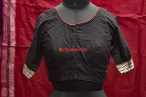 Black with Rudraksh Border(Blouse)