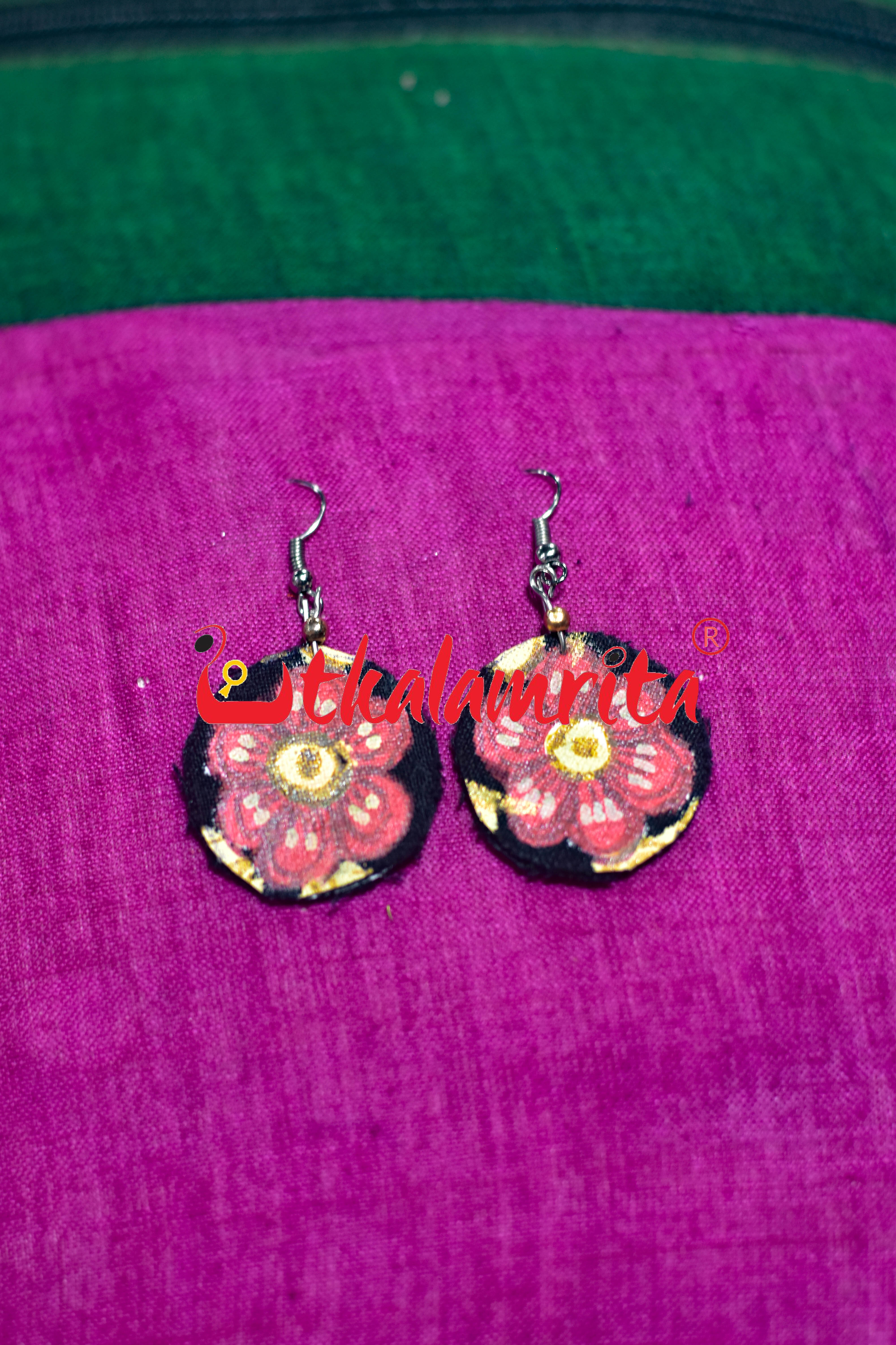 Pattachitra Flower Earrings