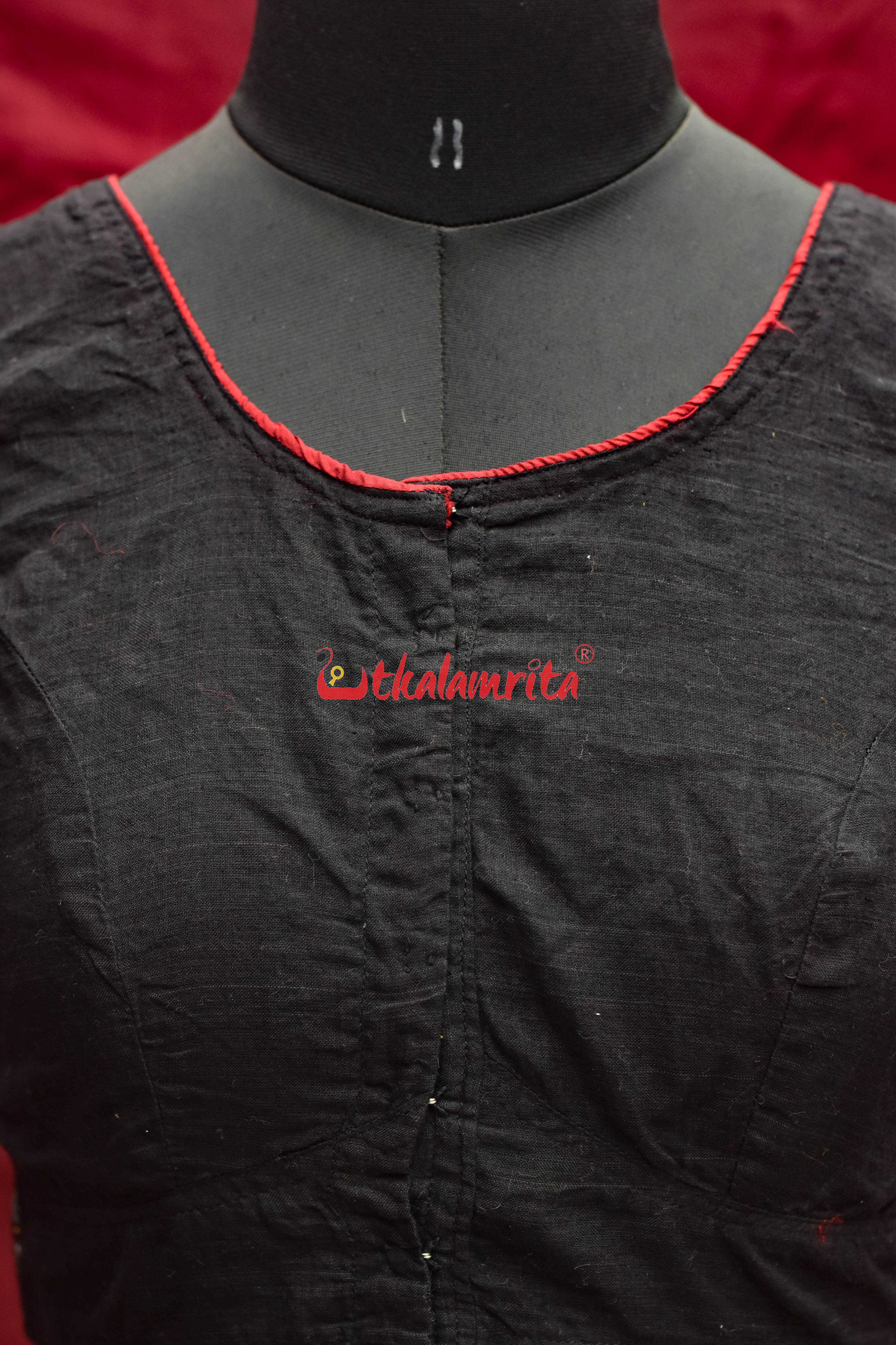 Black with Rudraksh Border(Blouse)