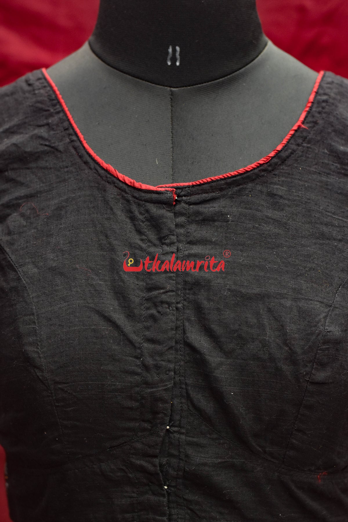 Black with Rudraksh Border(Blouse)