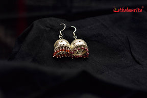 Small Filigree Jhumka with Amber Beads