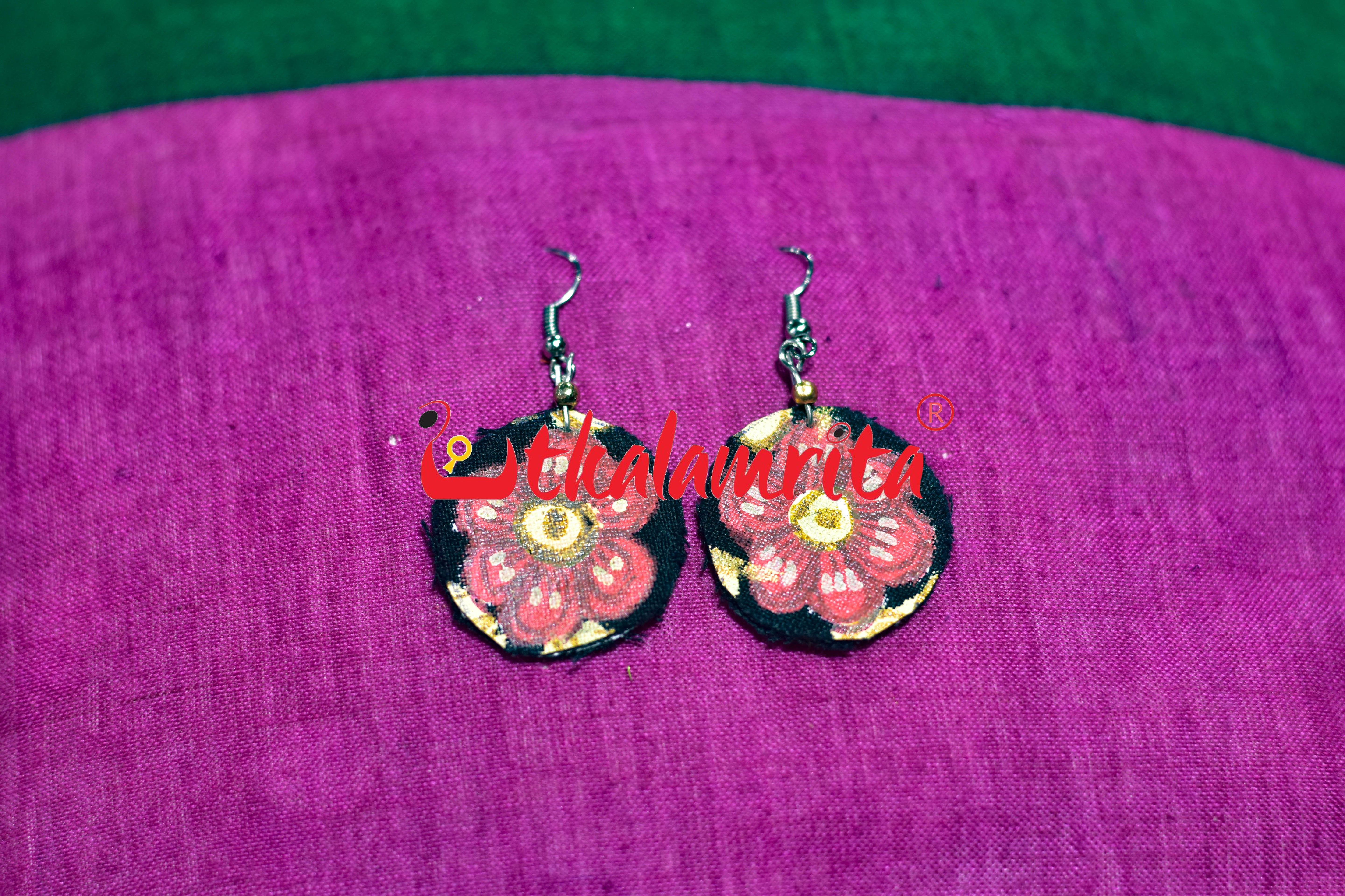 Pattachitra Flower Earrings