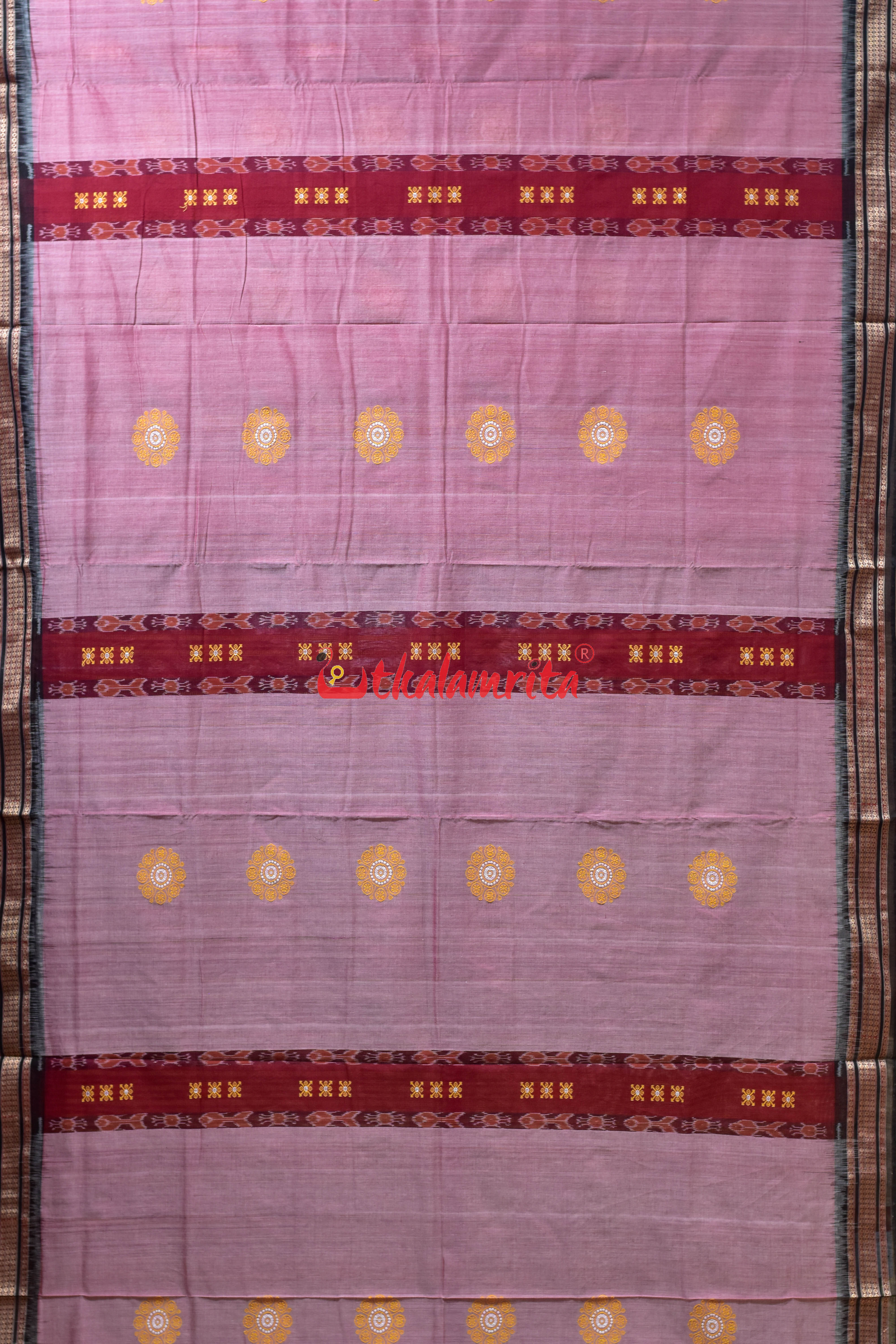 Red Peach Pere Bandha Bomkai Cotton Saree