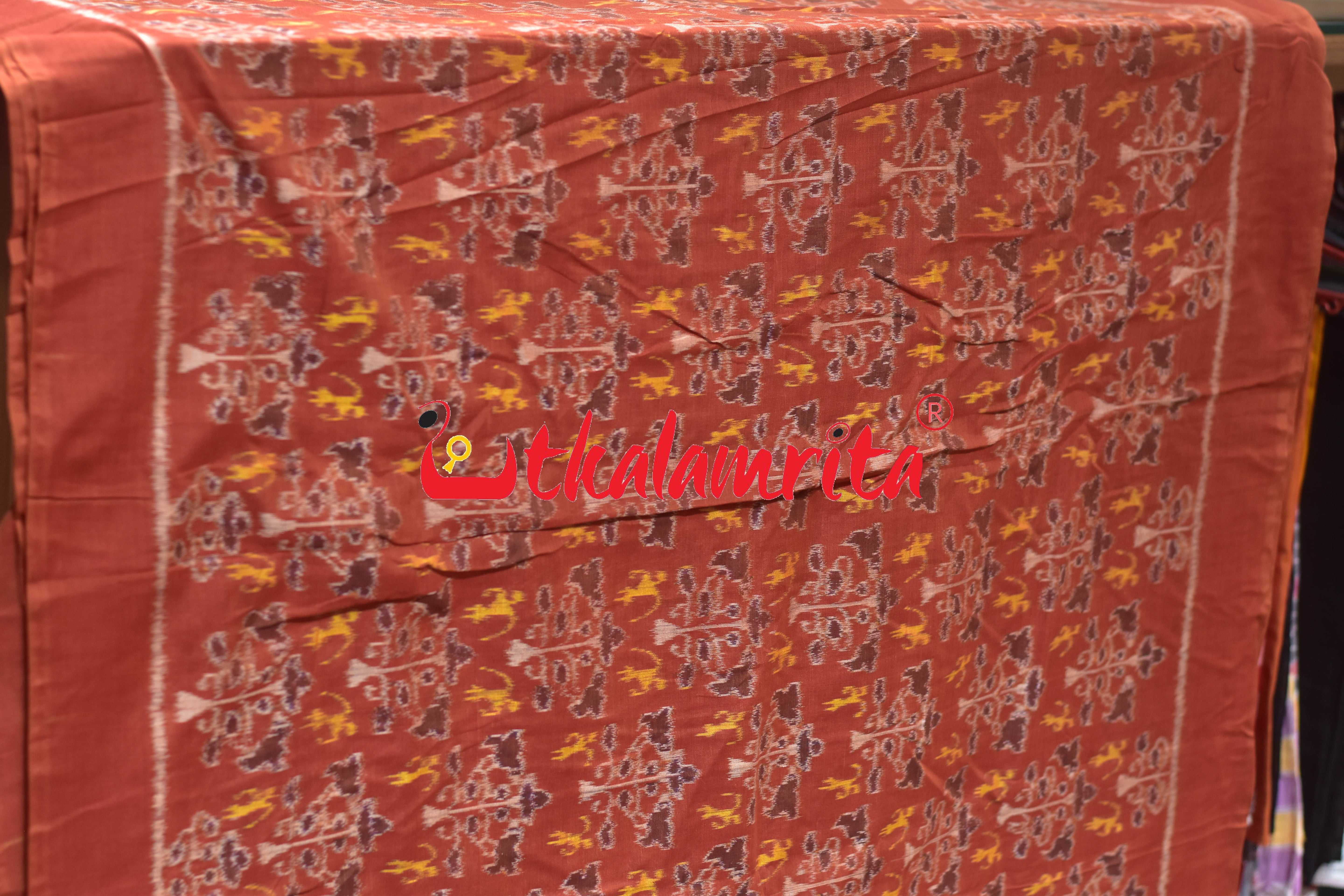 Tribal Rust Tree of Life Sambalpuri Cotton (Fabric)