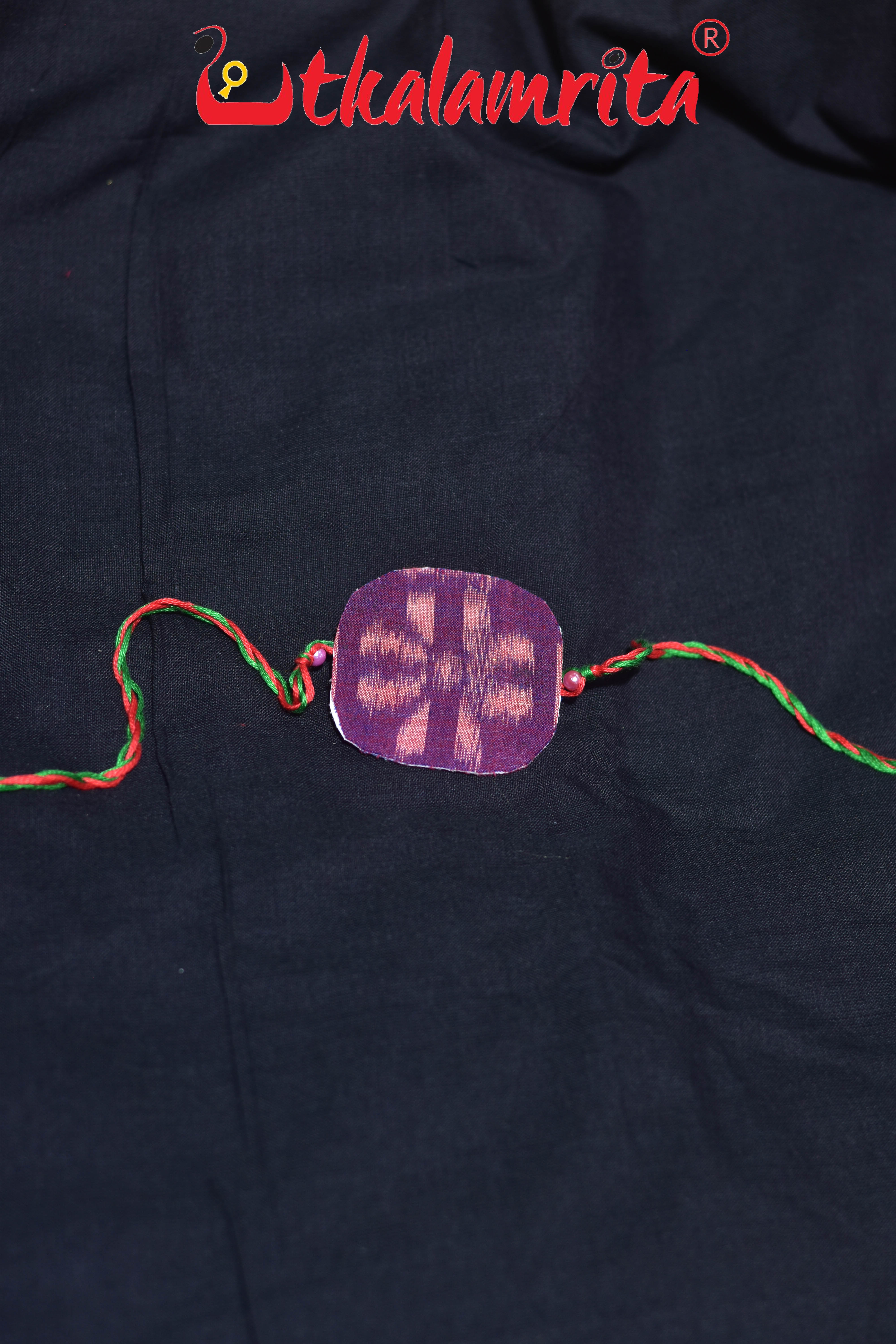 Red Round Flower (Ikat Rakhi)