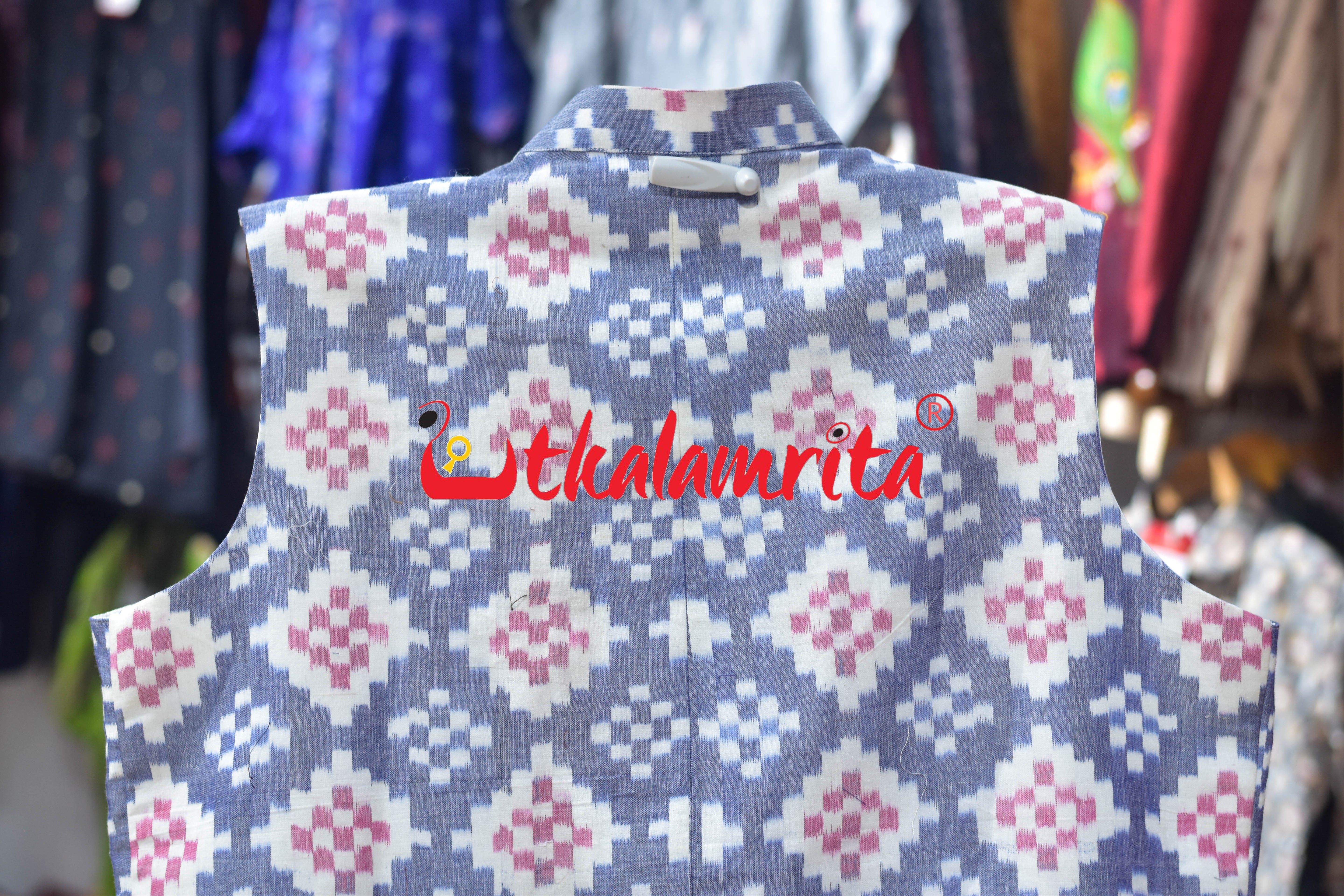 White Blue Plain Pasapali (Modi Jacket)