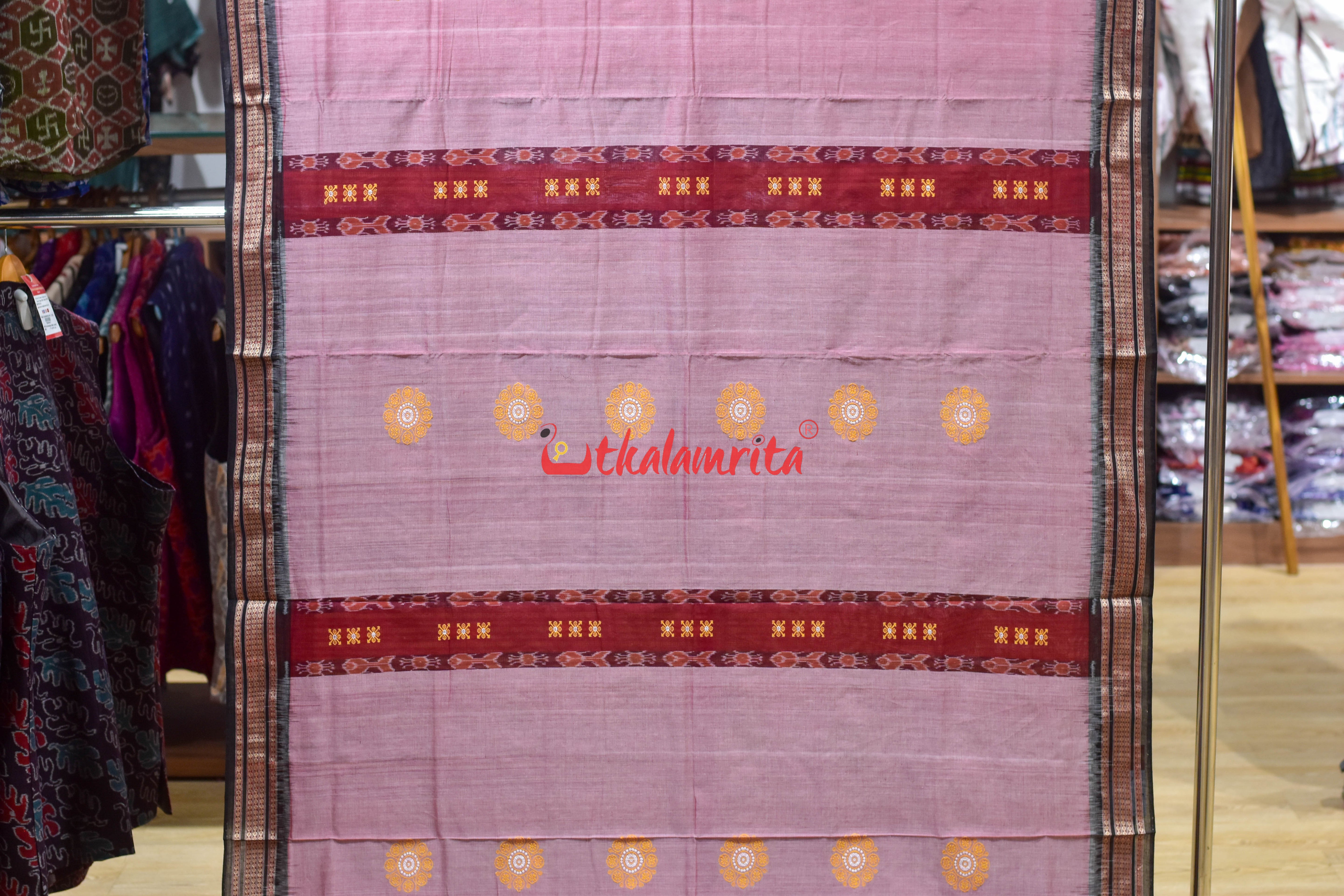 Red Peach Pere Bandha Bomkai Cotton Saree