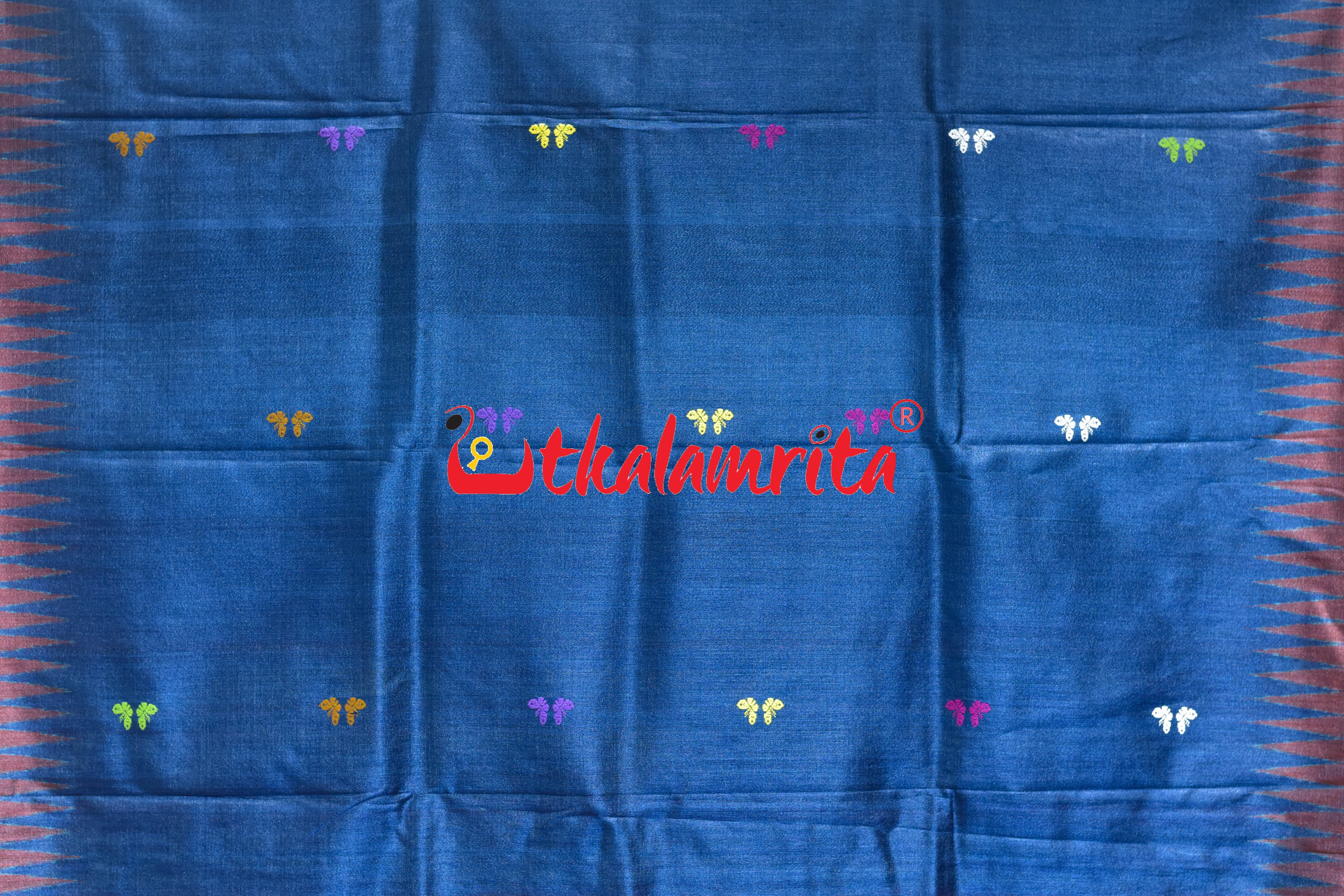 Prussian Blue Original Ganjam Bomkai Inspired Gopalpur Tussar Saree