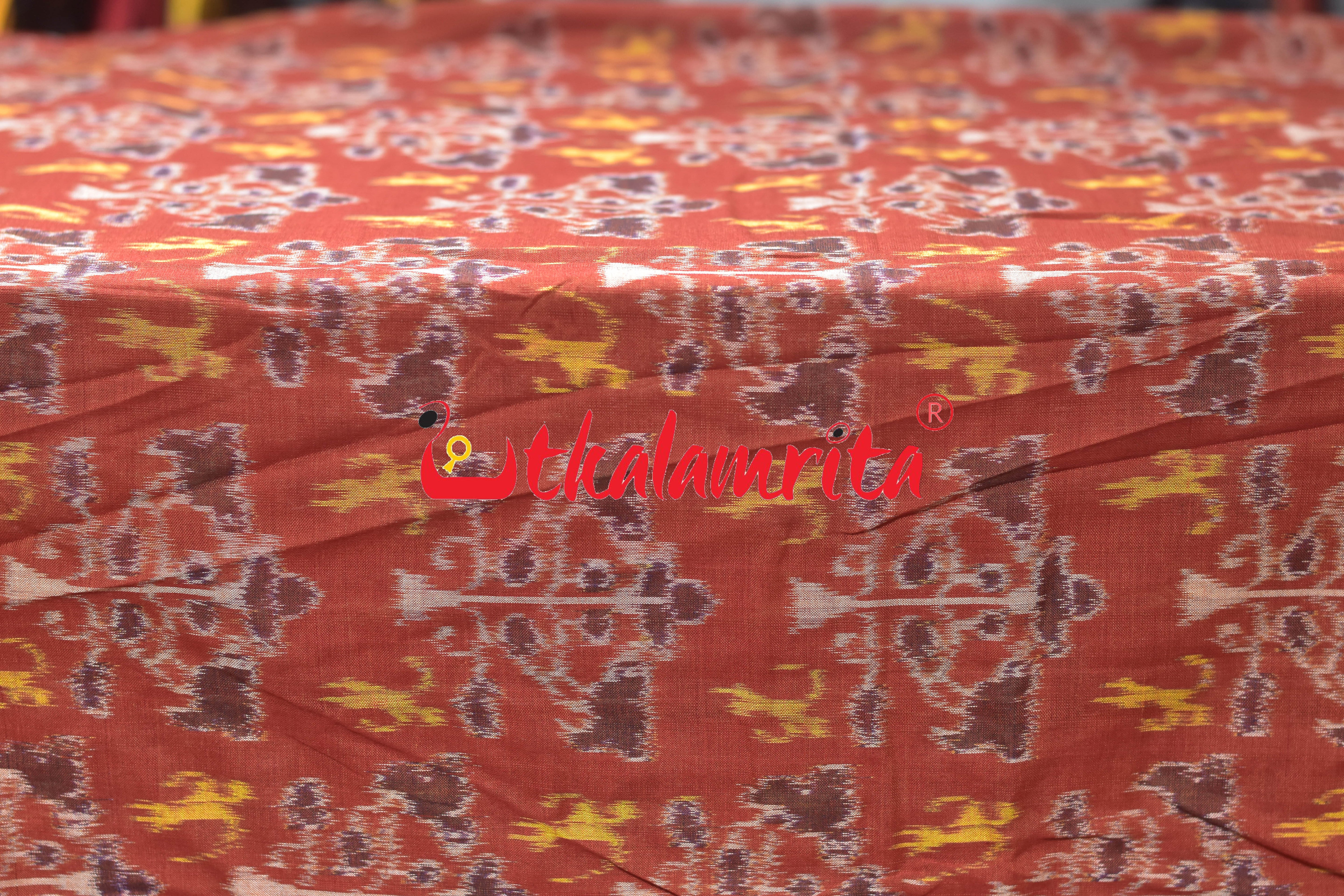 Tribal Rust Tree of Life Sambalpuri Cotton (Fabric)