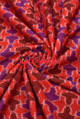 3D Red Coffee Sambalpuri Cotton (Fabric)