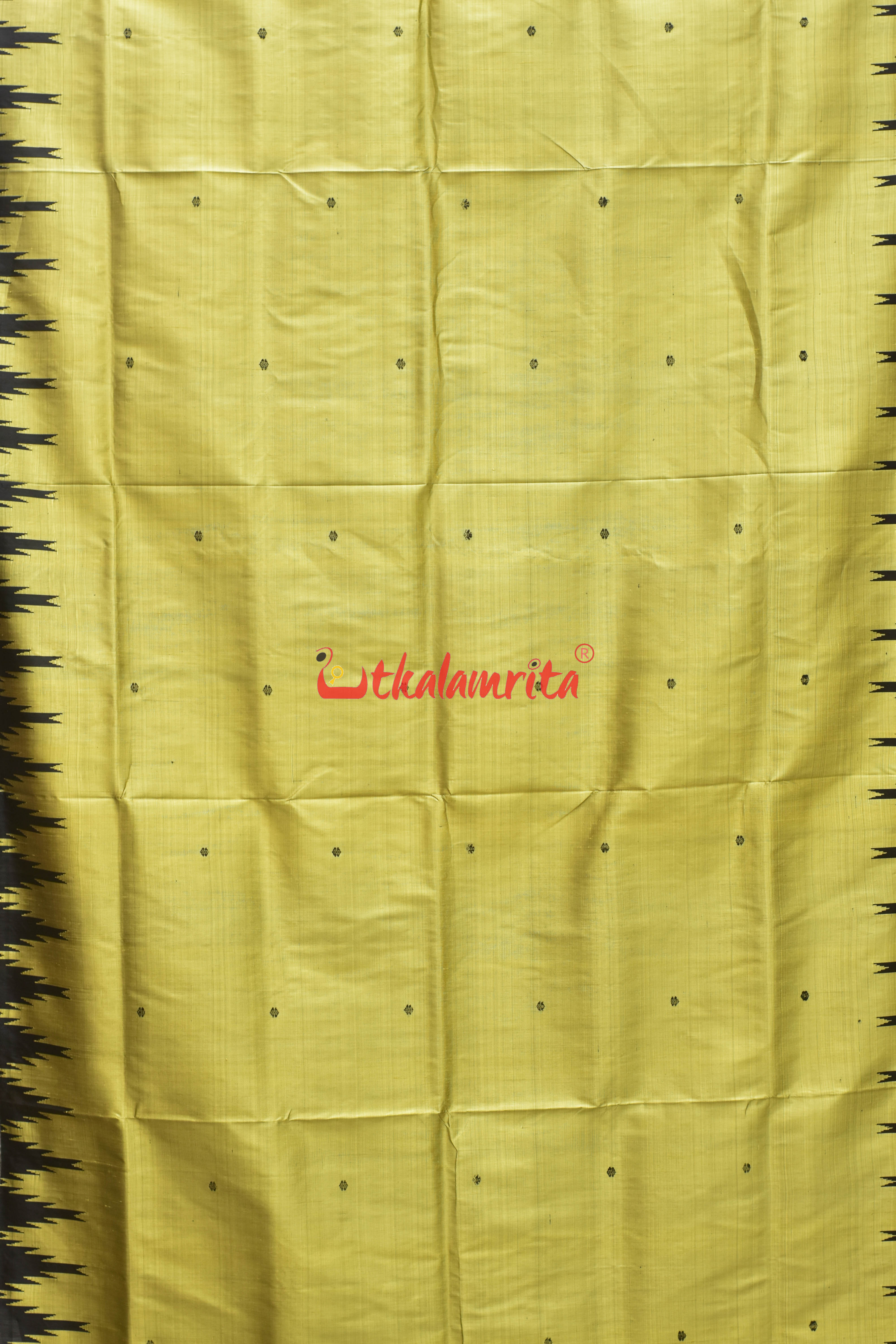 Golden Ivory Double Anchal Berhampuri Silk Saree