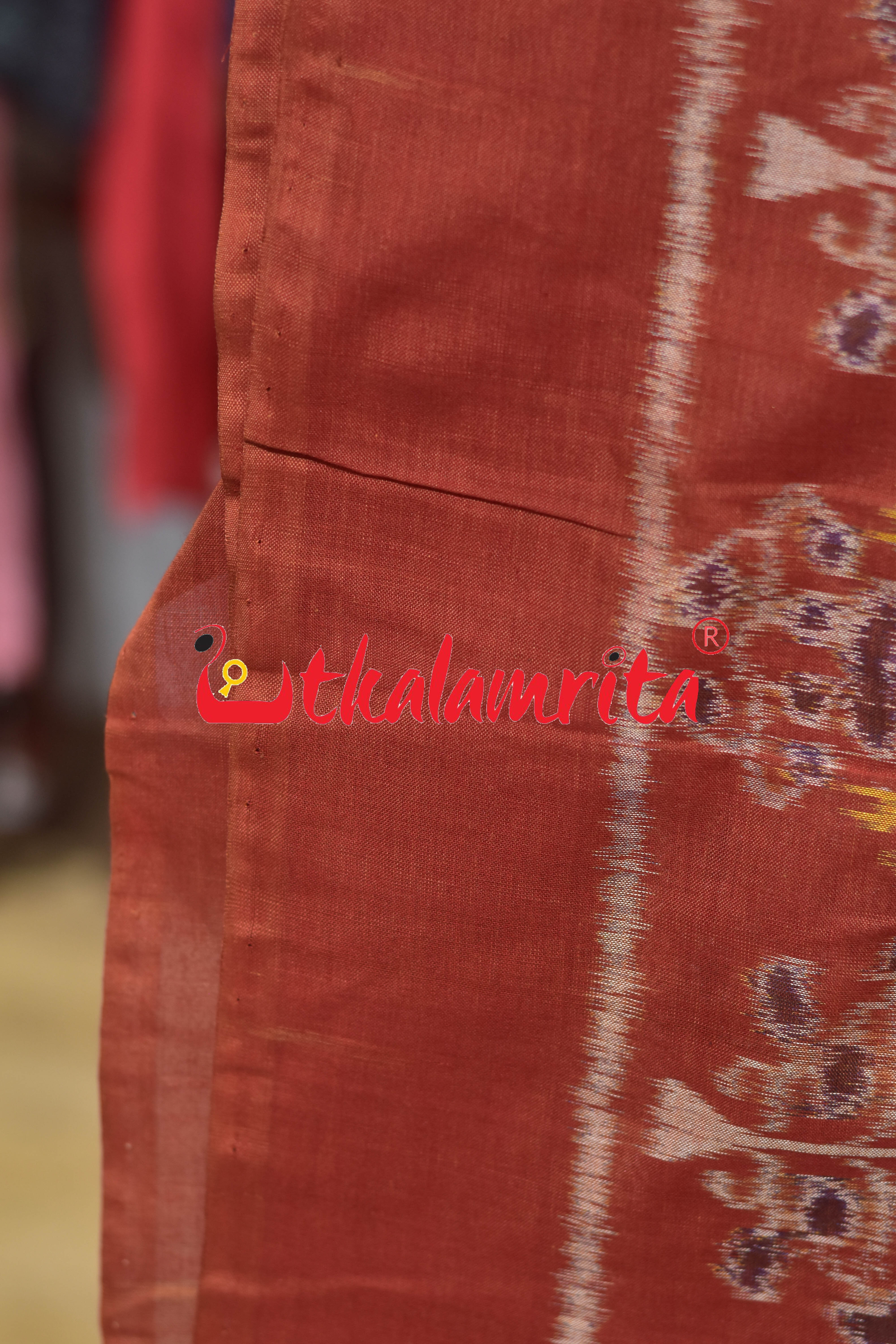 Tribal Rust Tree of Life Sambalpuri Cotton (Fabric)