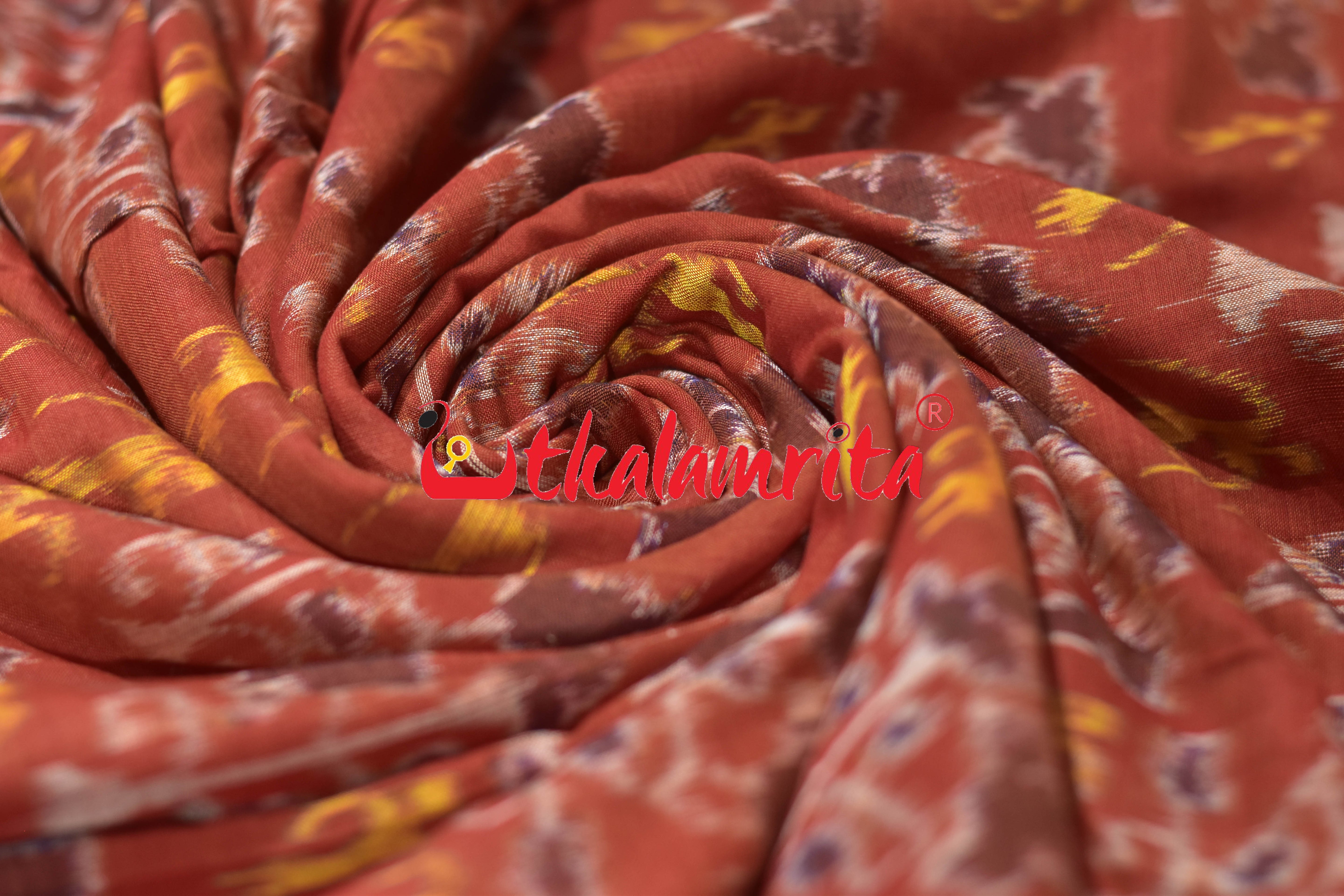 Tribal Rust Tree of Life Sambalpuri Cotton (Fabric)