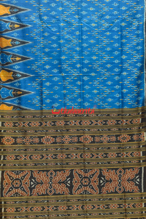Blue with Phuldani Border Khandua Silk Saree