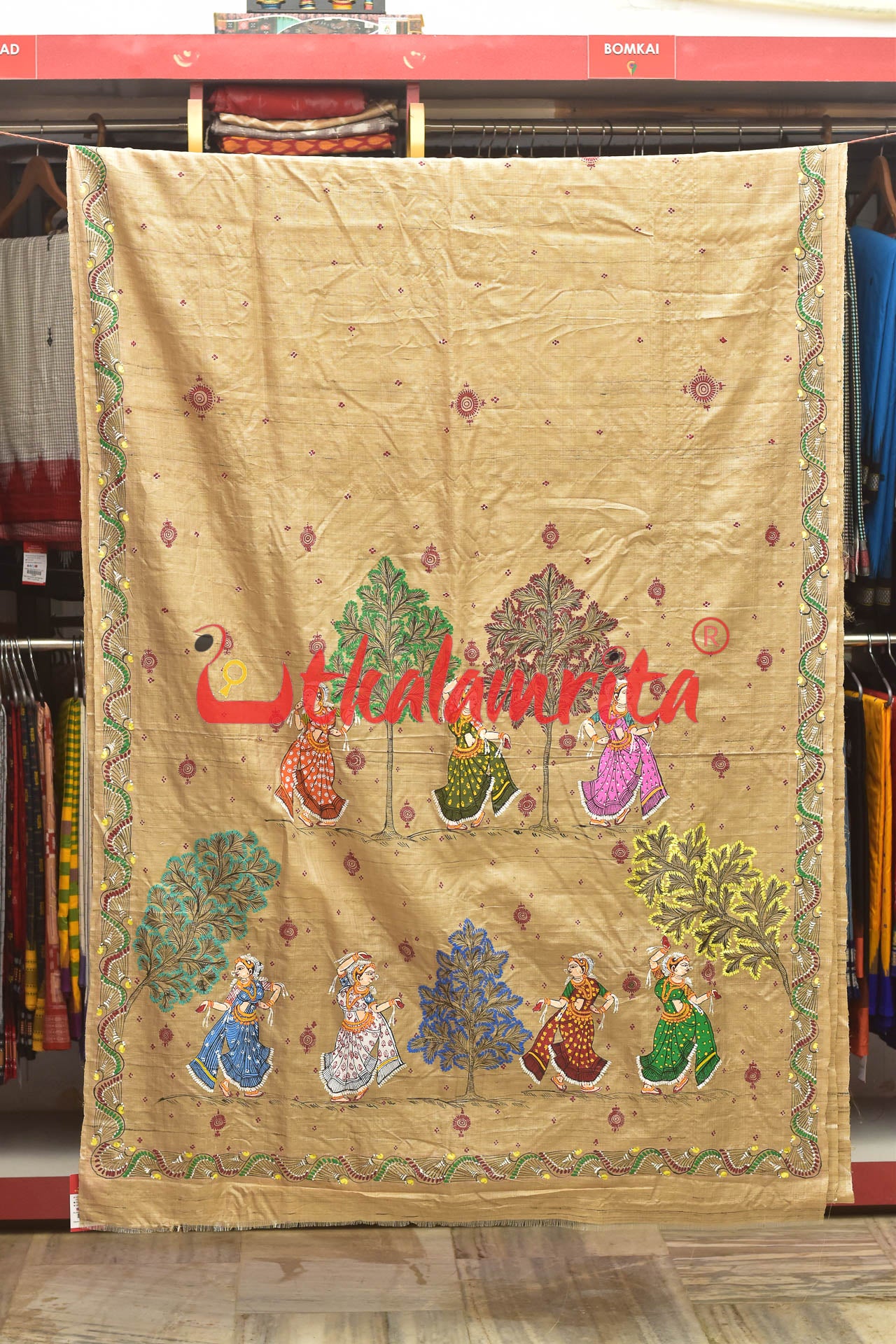 Dancers Pattachitra Tussar Silk Saree