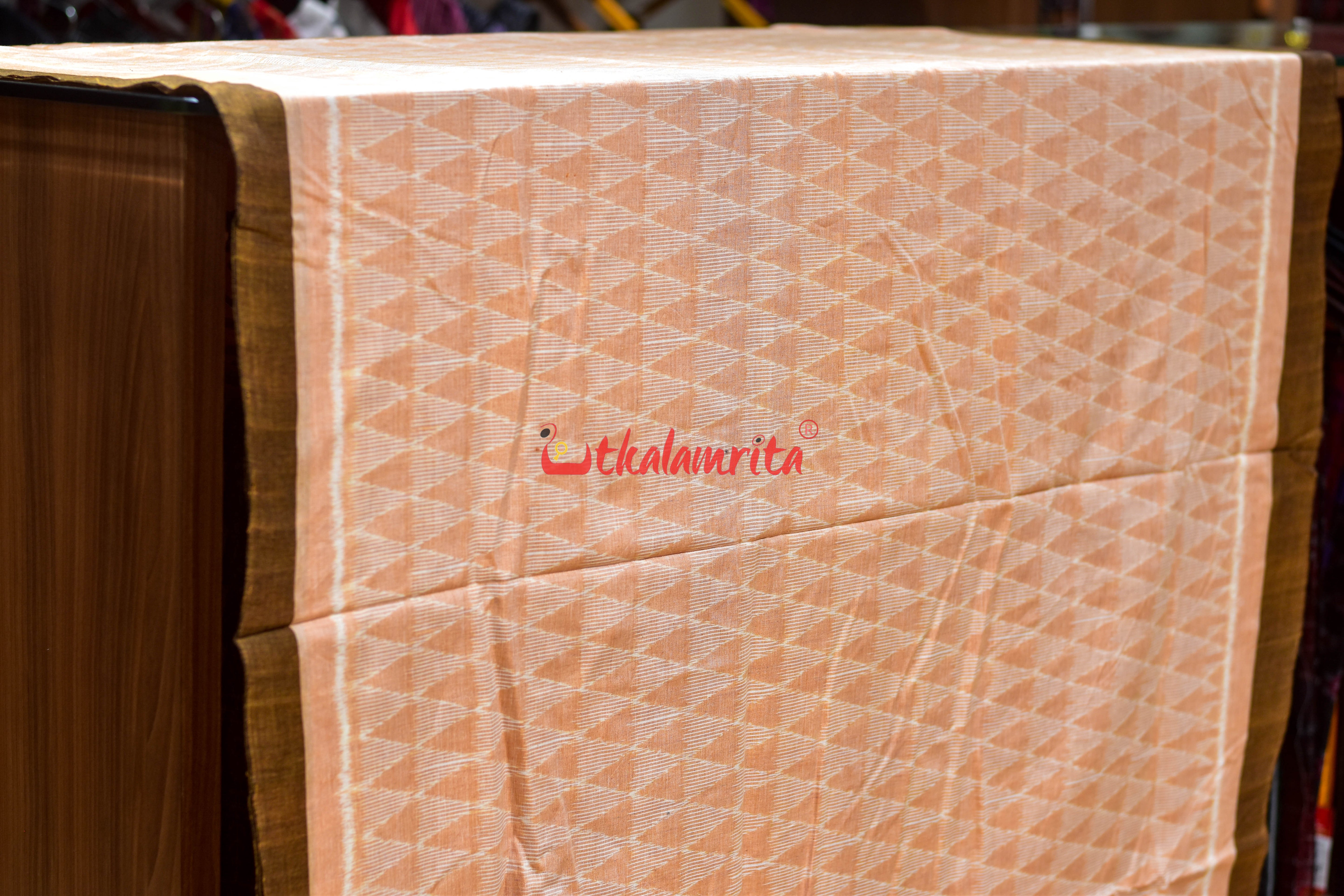 Peach Triangle Lines Ikat Cotton (Fabric)