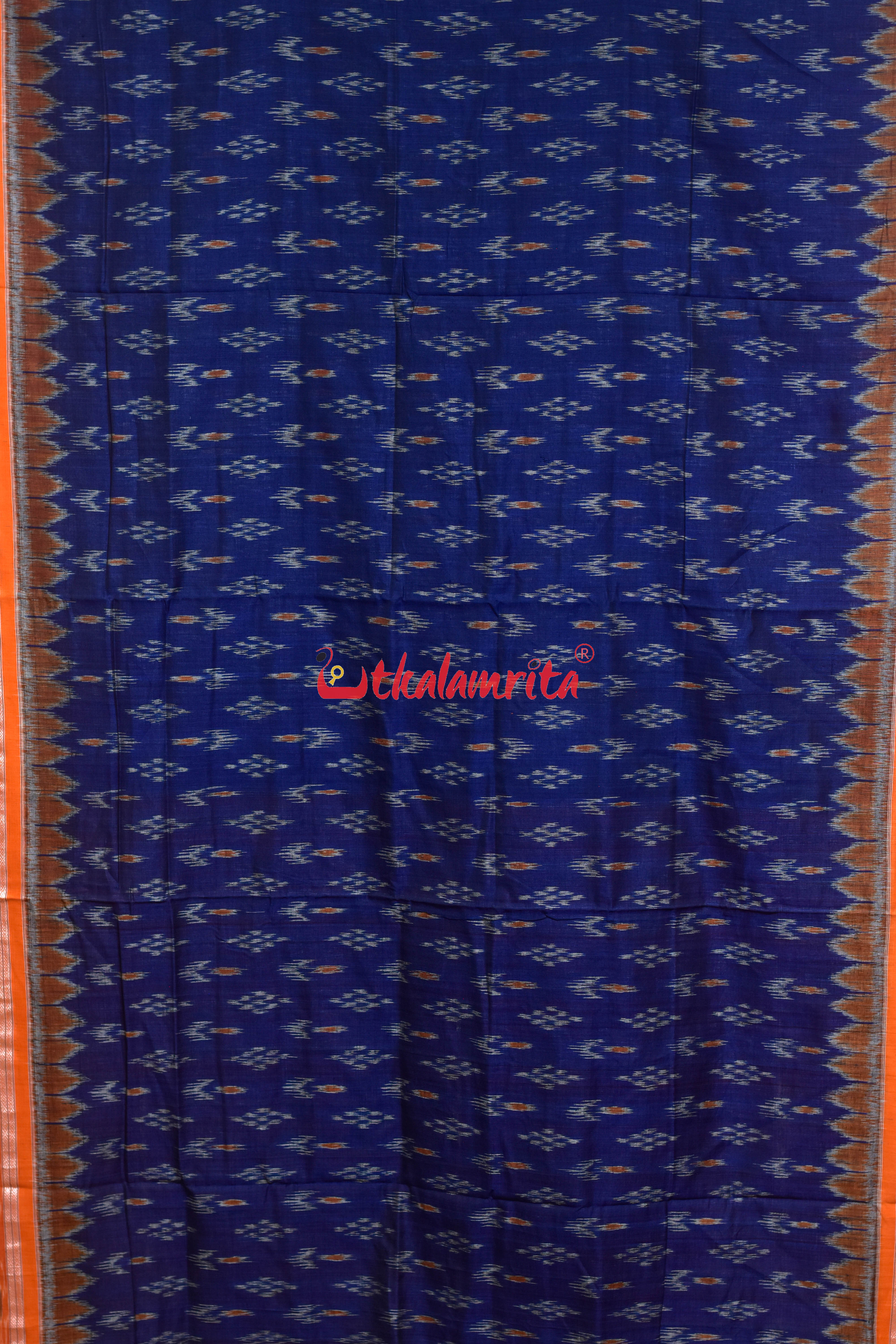 Blue Orange Chandrika Khandua Cotton Saree