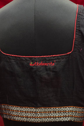 Black with Rudraksh Border(Blouse)
