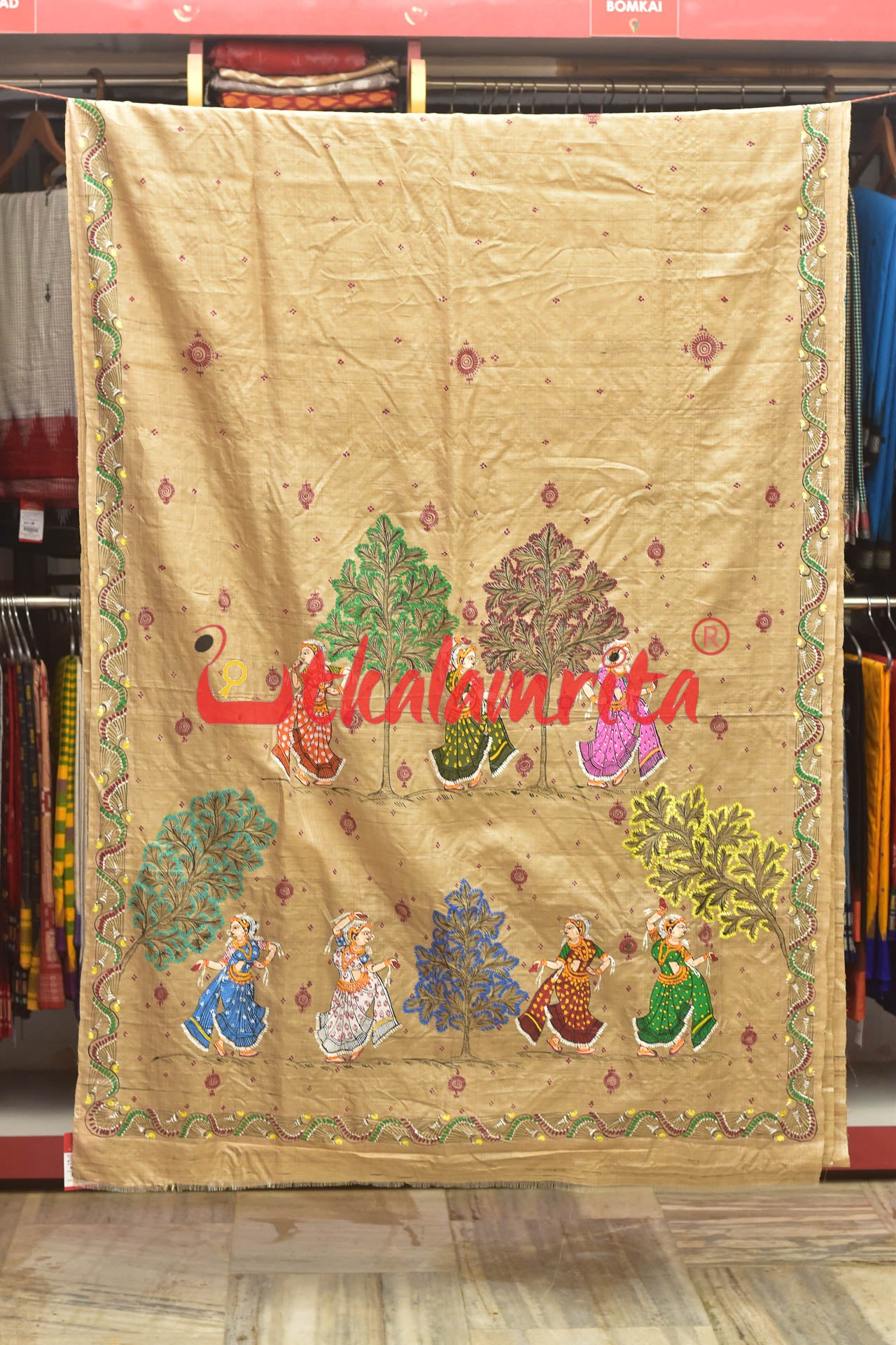 Dancers Pattachitra Tussar Silk Saree