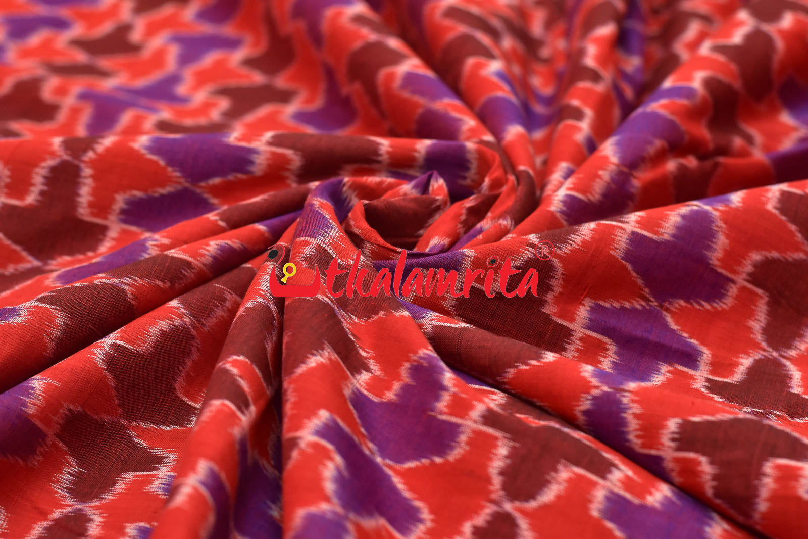 3D Red Coffee Sambalpuri Cotton (Fabric)