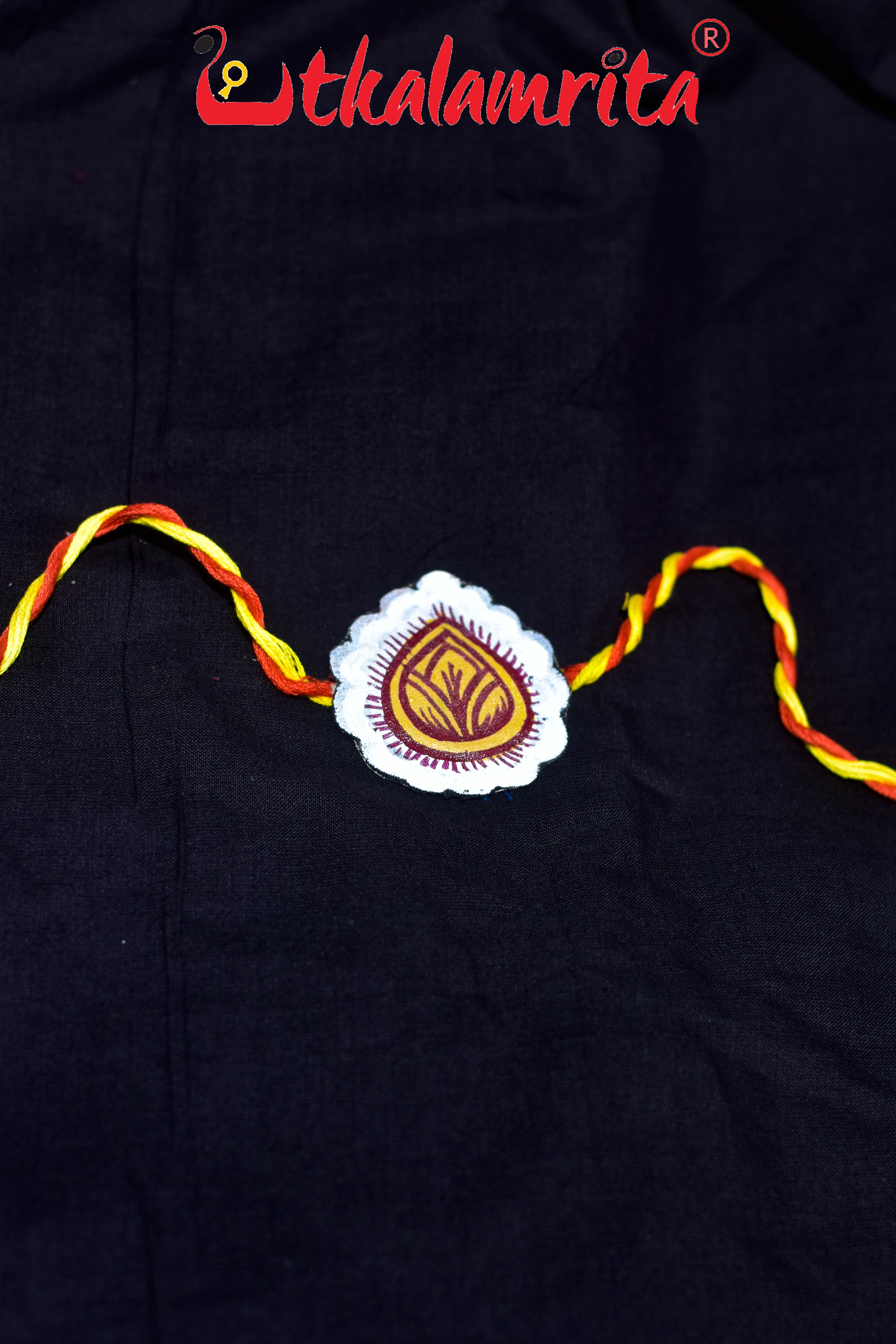White Brown Pattachitra Rakhi