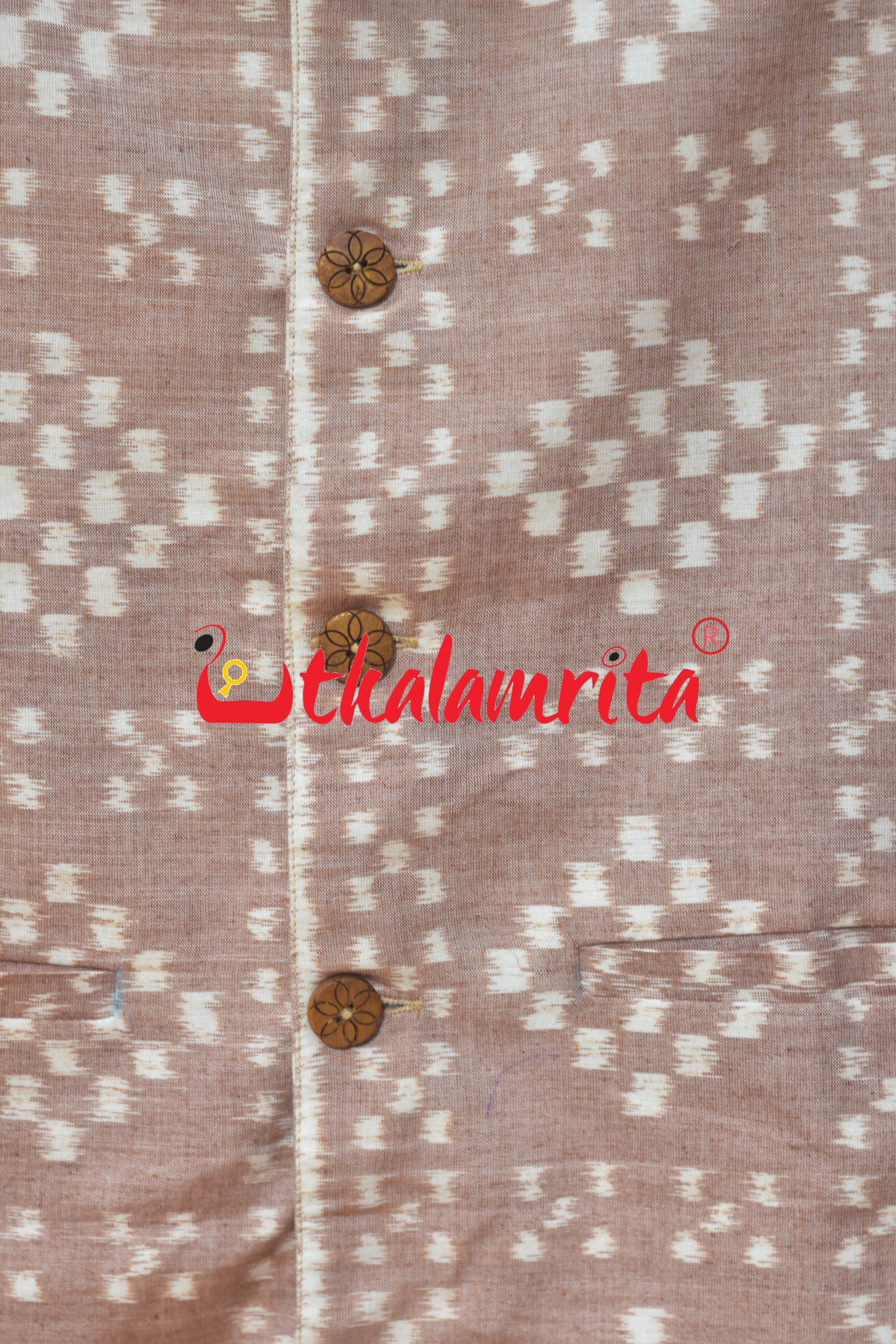 Peach Single Ikat Pasapali (Modi Jacket)