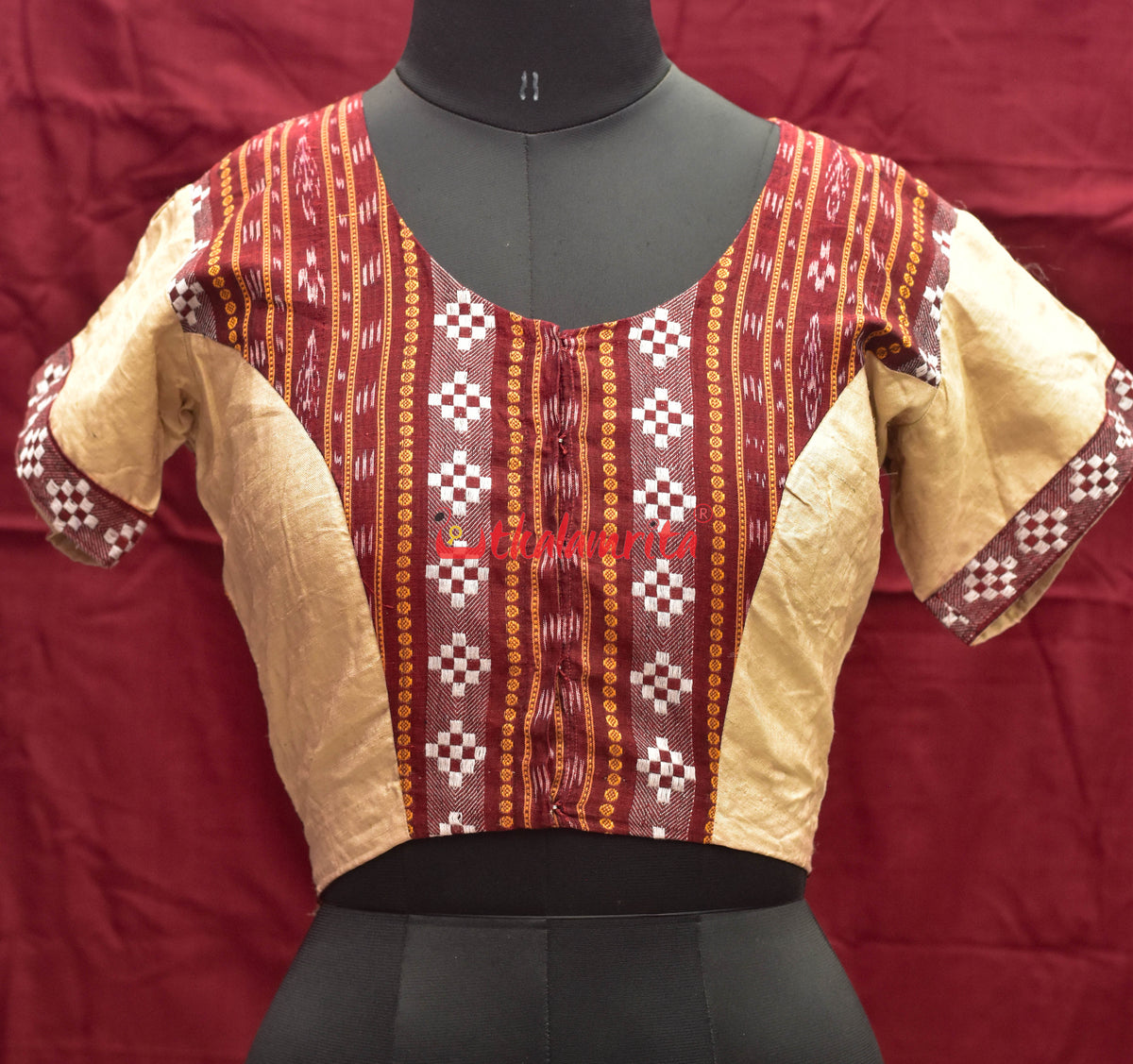 Maroon Half Half (Blouse)