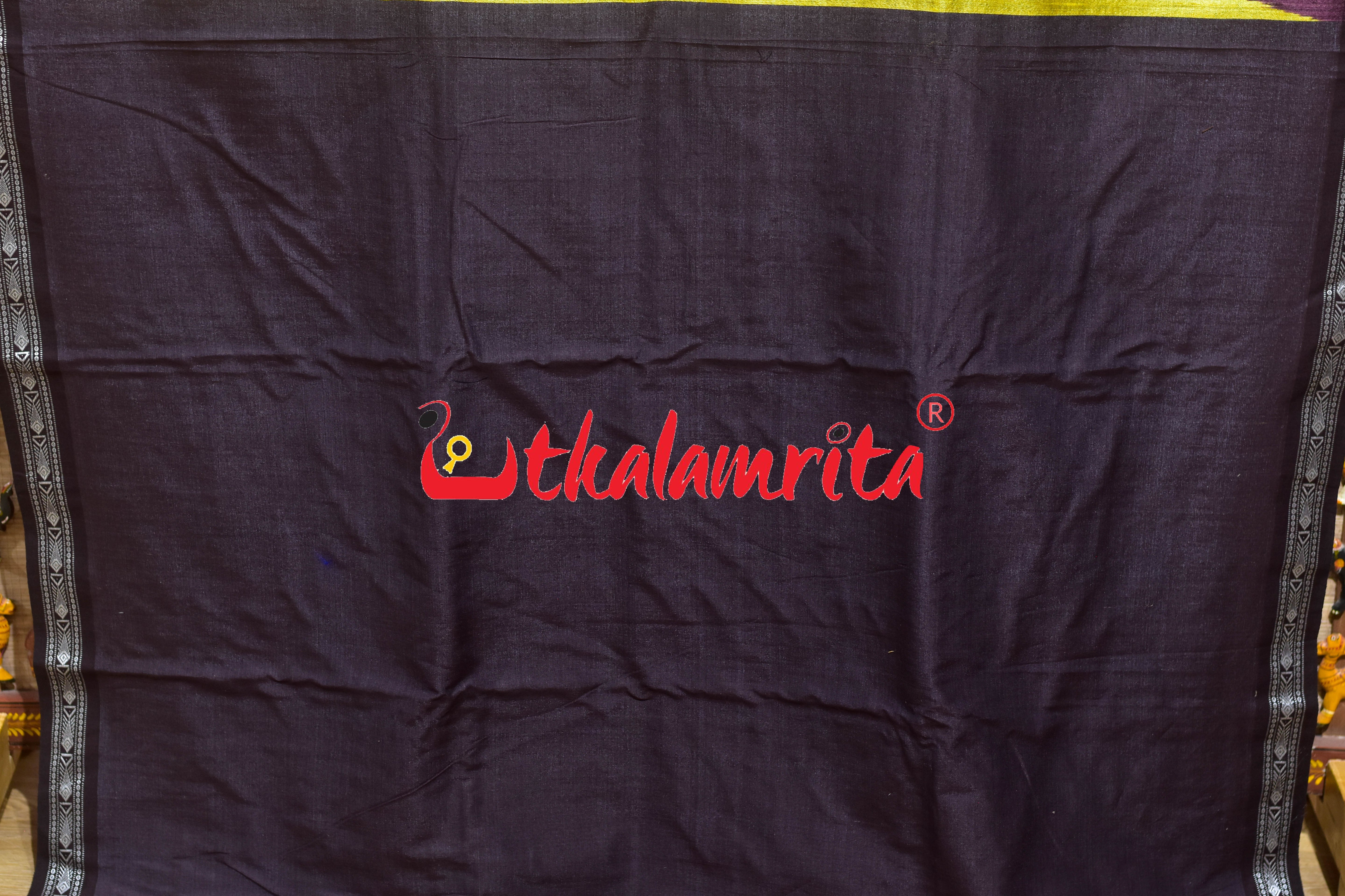 Mustard Yellow Coffee Double Anchal Fine Gopalpur Tussar Saree