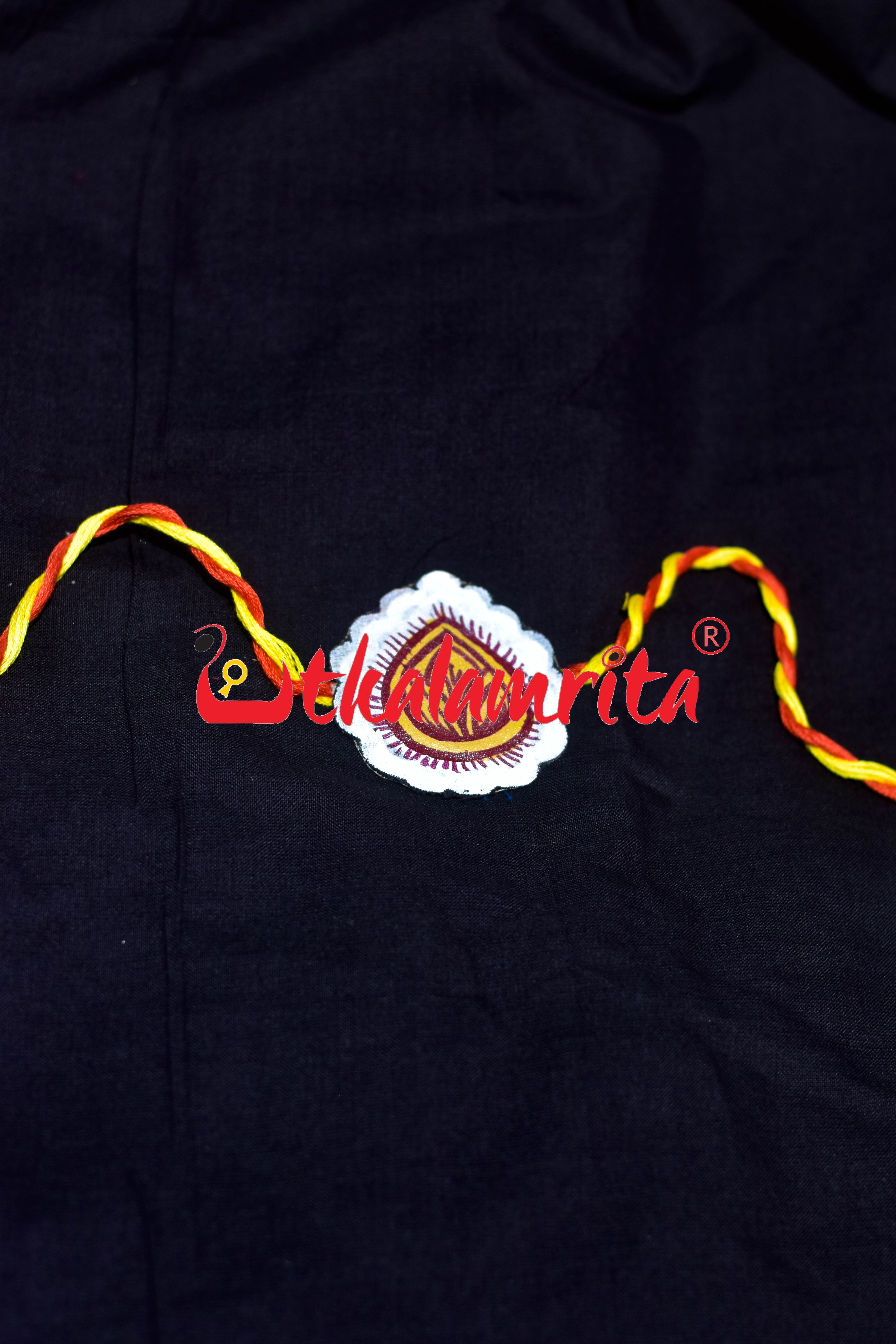 White Brown Pattachitra Rakhi
