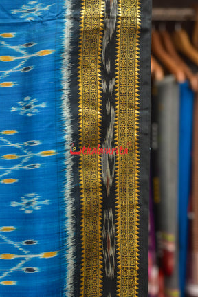Blue with Phuldani Border Khandua Silk Saree