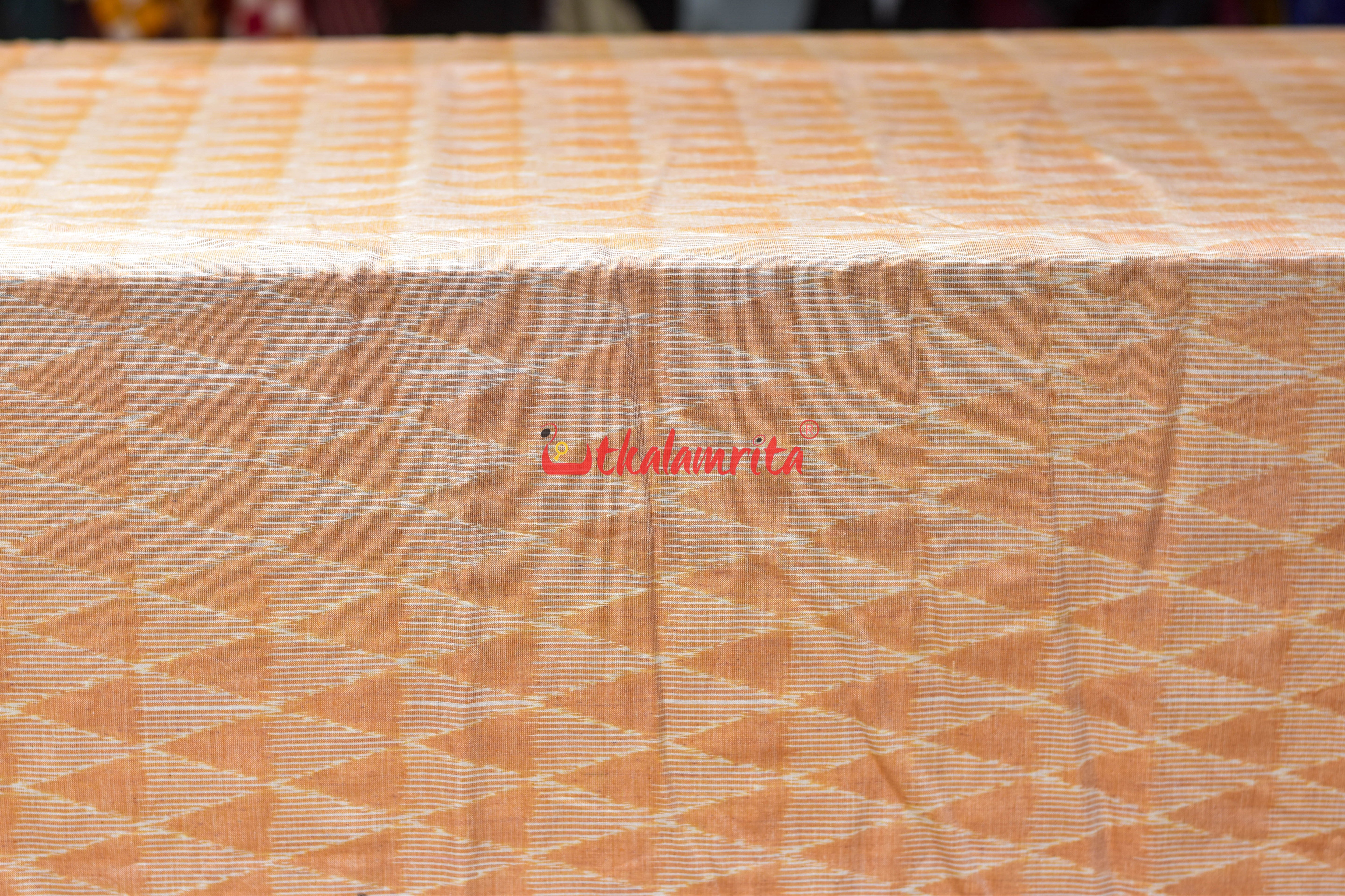 Peach Triangle Lines Ikat Cotton (Fabric)